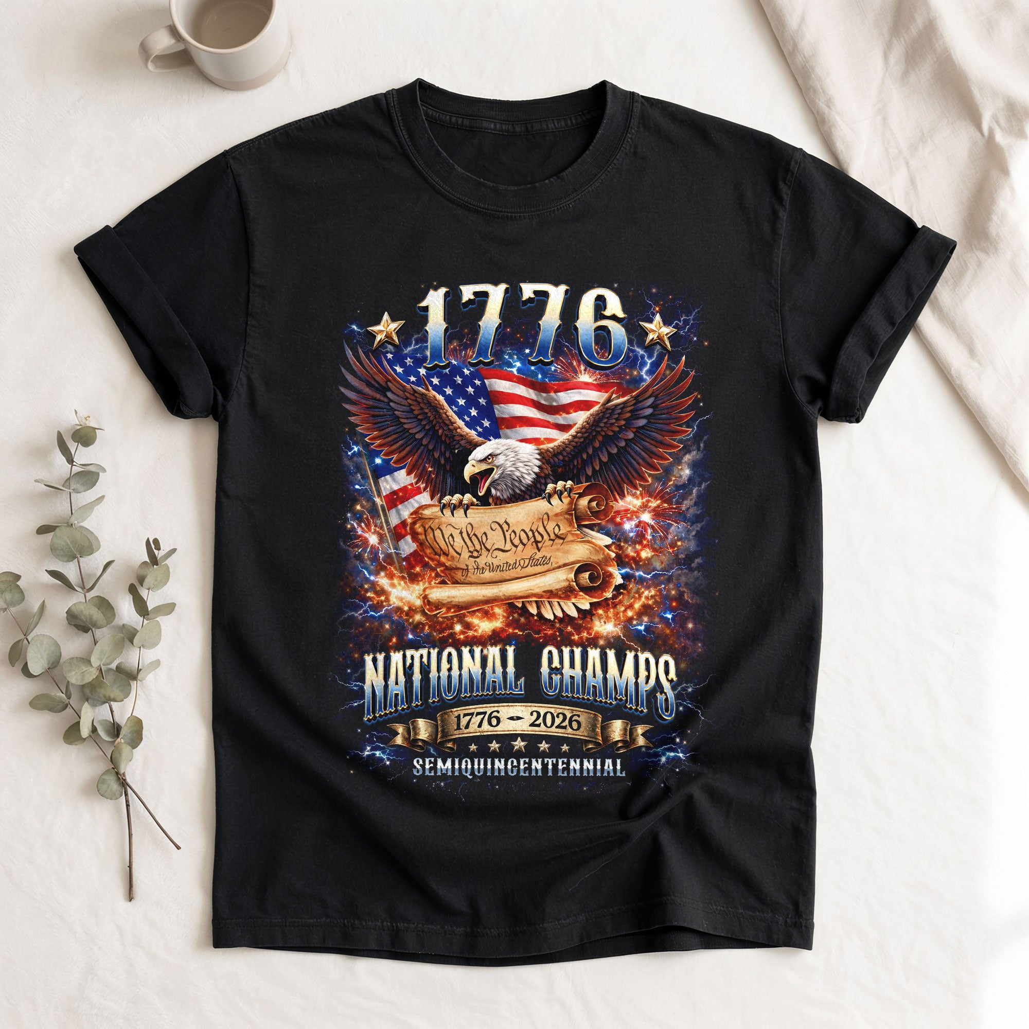 1776 National Champs Shirt We The People Eagle Graphic Tee Patriotic 1776-2026 T-Shirt