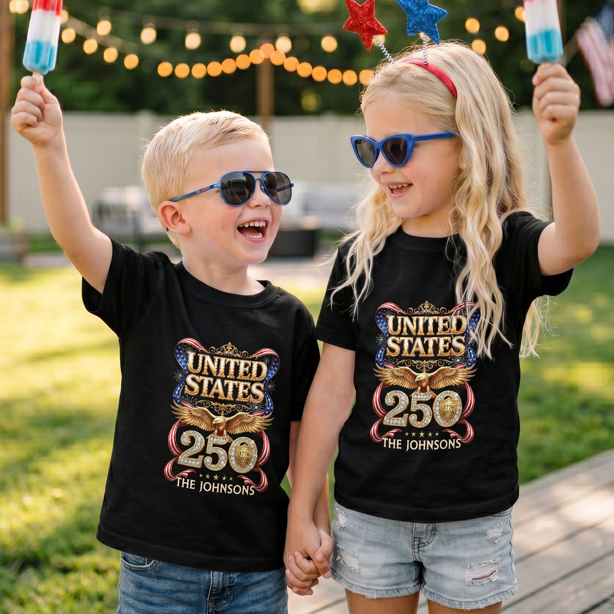 Eagle Crown Holiday Graphic Tee Customized Custom Family Name United States Shirts