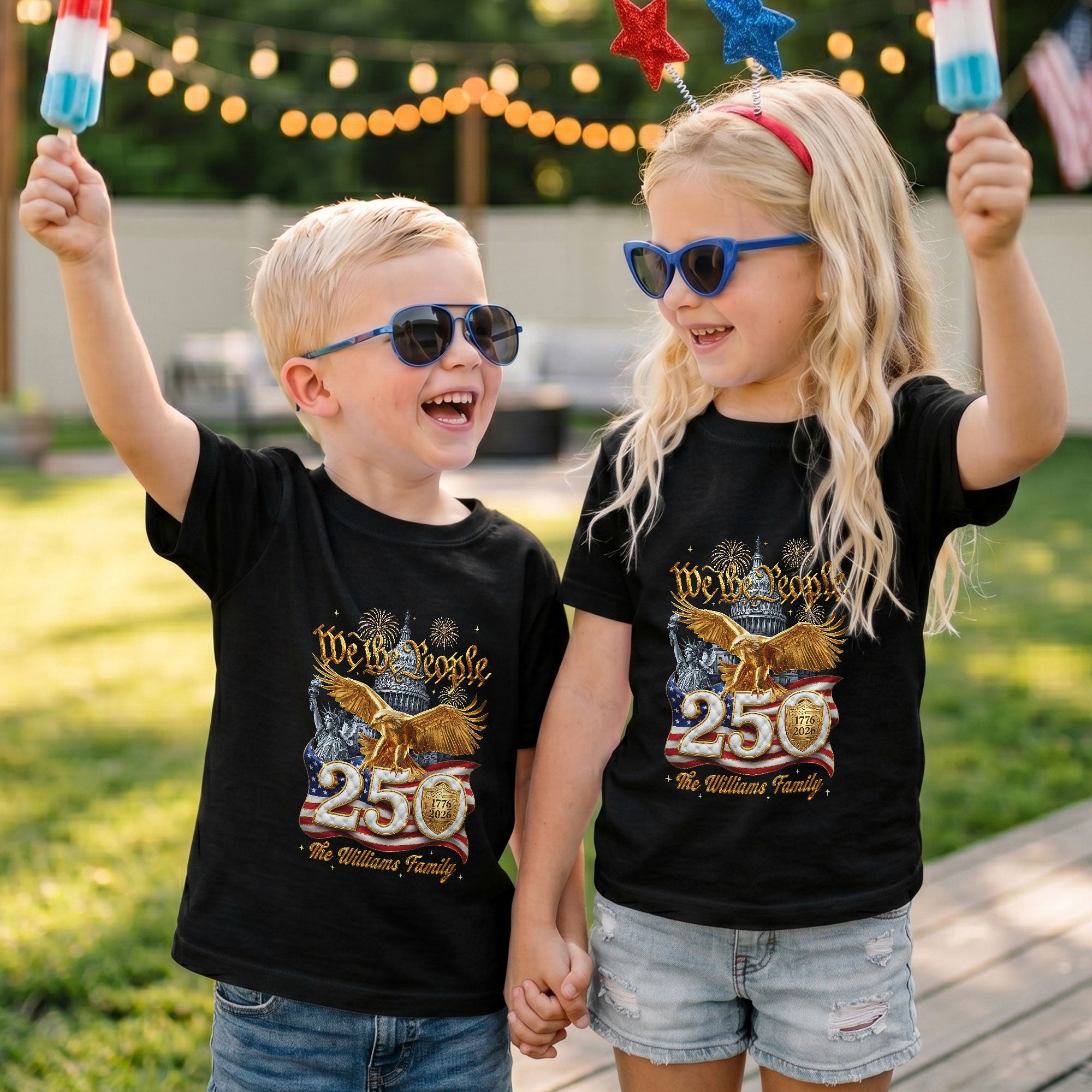 We The People Heritage Apparel Customized Custom Family Name United States Shirts