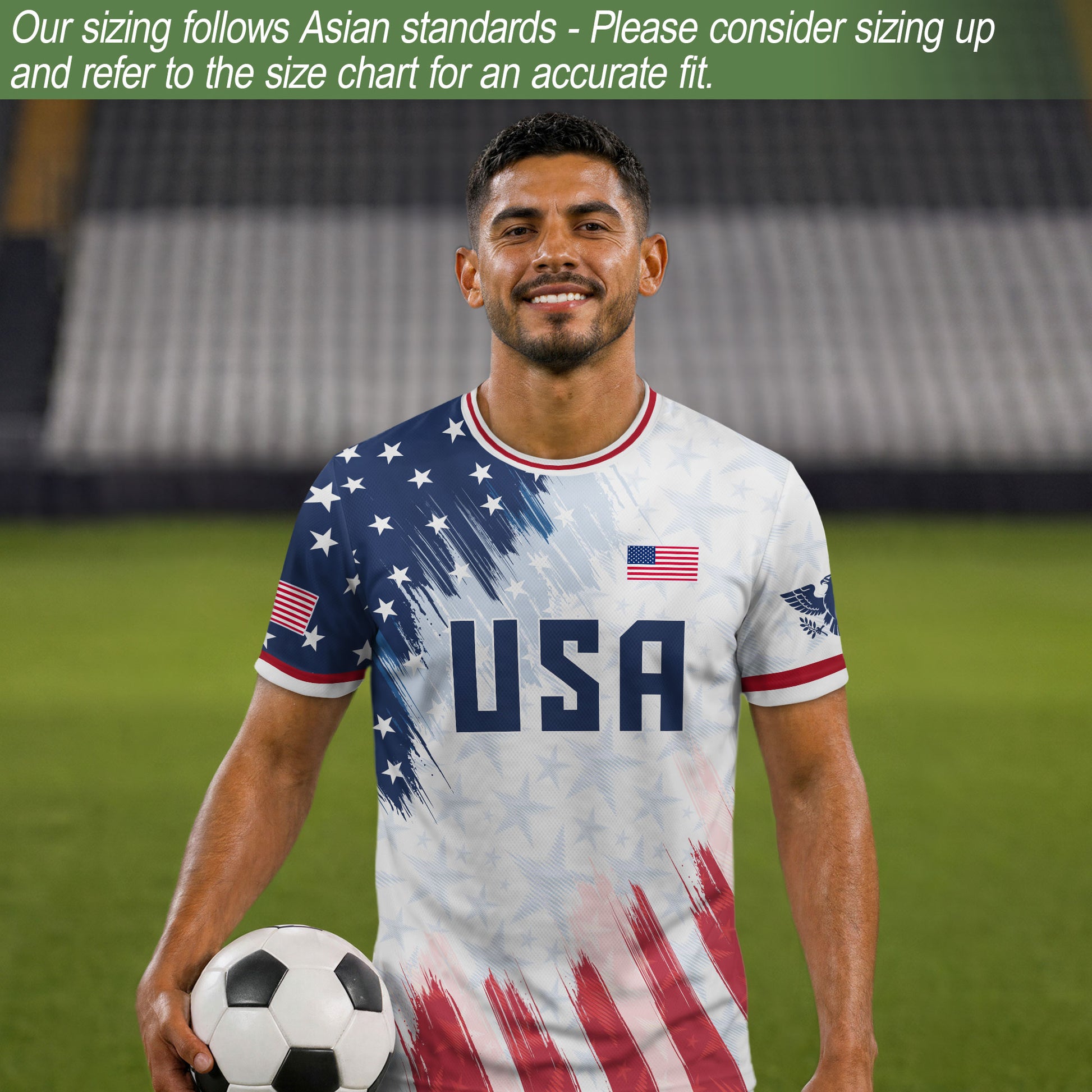 USA Soccer Jersey Adult Patriotic Eagle Athletic Shirt United States Soccer Tee - Rust Field Wear