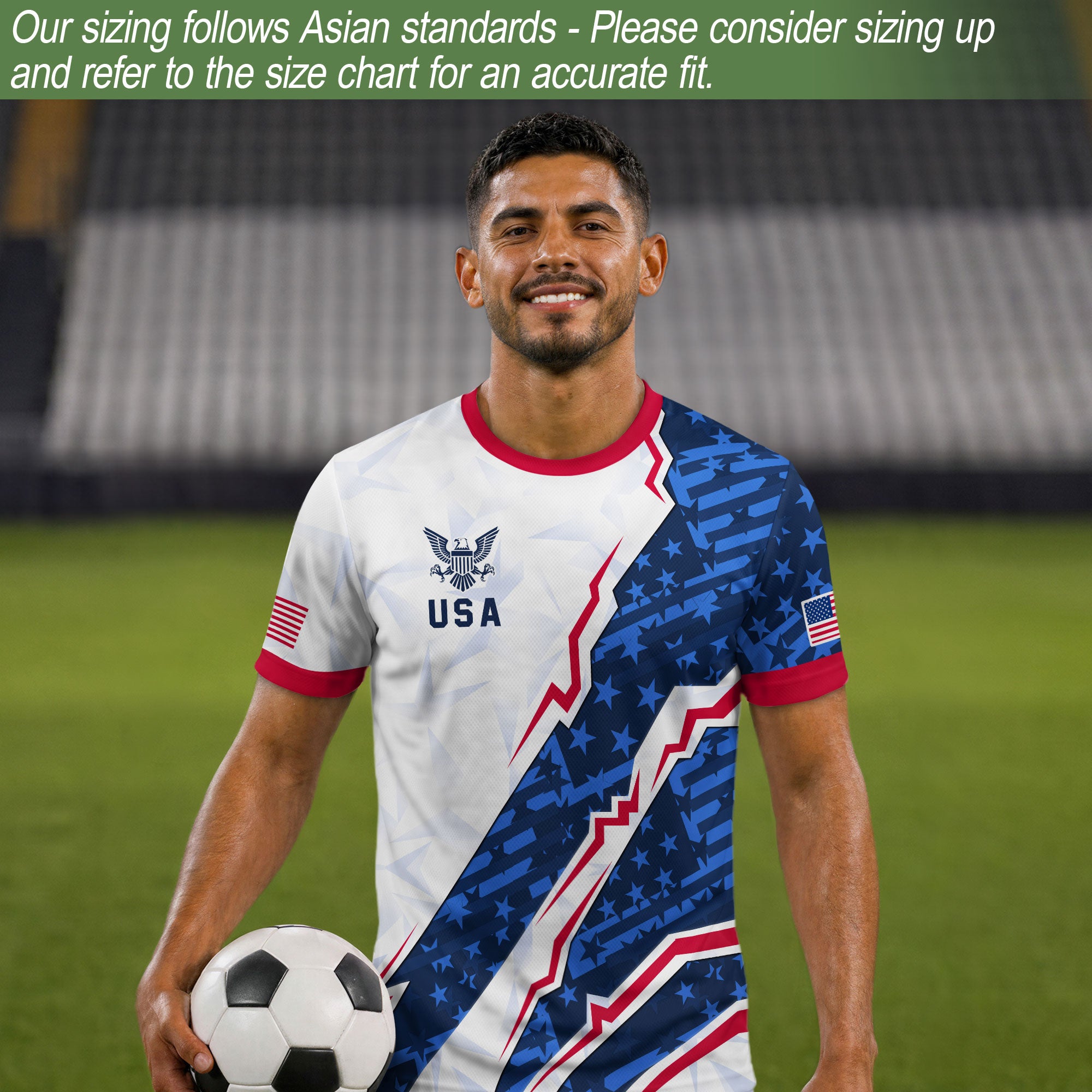 USA Eagle Soccer Jersey Adult American Pride Patriotic Soccer Fan Graphic Shirt