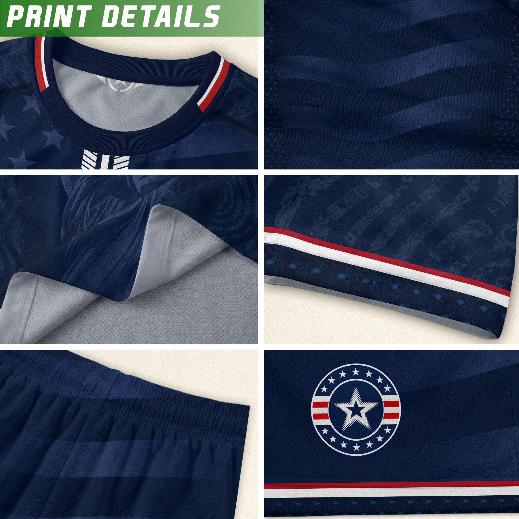 Kids USA Soccer Jersey Youth Patriotic Navy Statue of Liberty Graphic United States Tee