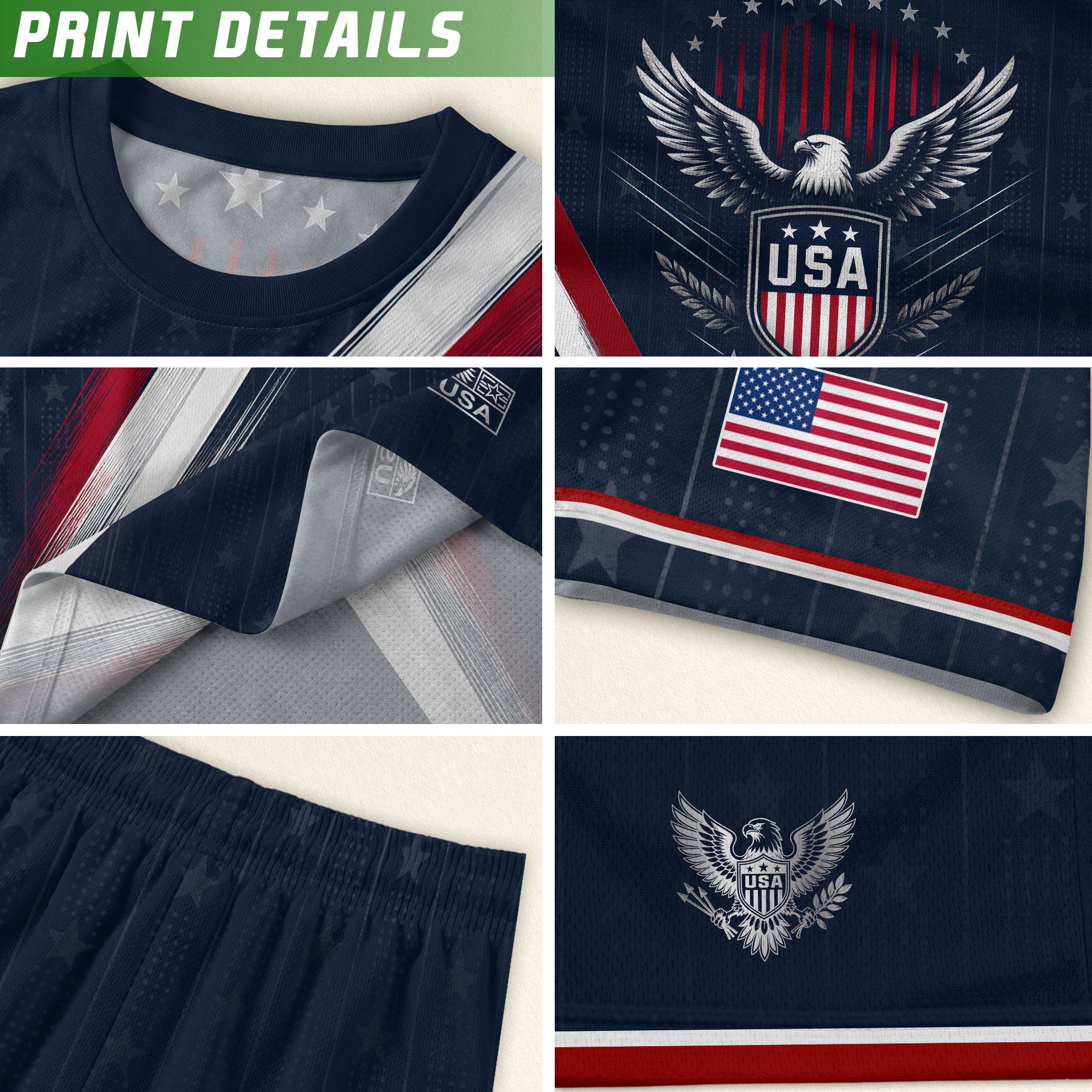Kids USA Soccer Jersey Navy Blue Youth Patriotic American Flag Eagle Football Tee Shirt