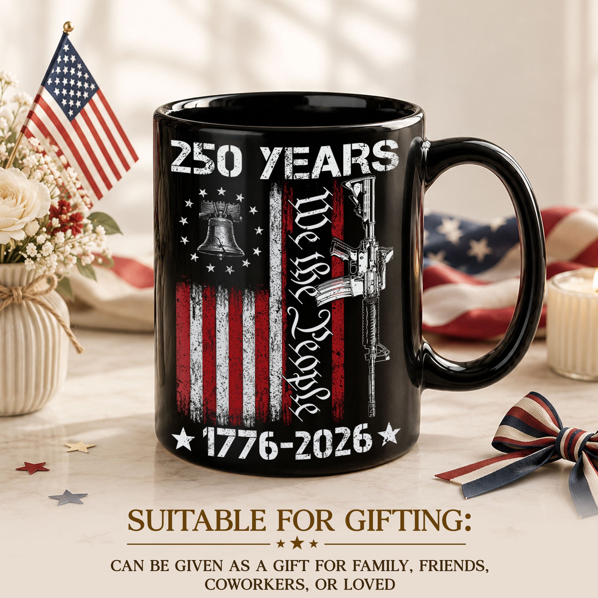 250 Years 1776 2026 Mug We The People Patriotic American Ceramic Cup Gift - Rust Field Wear