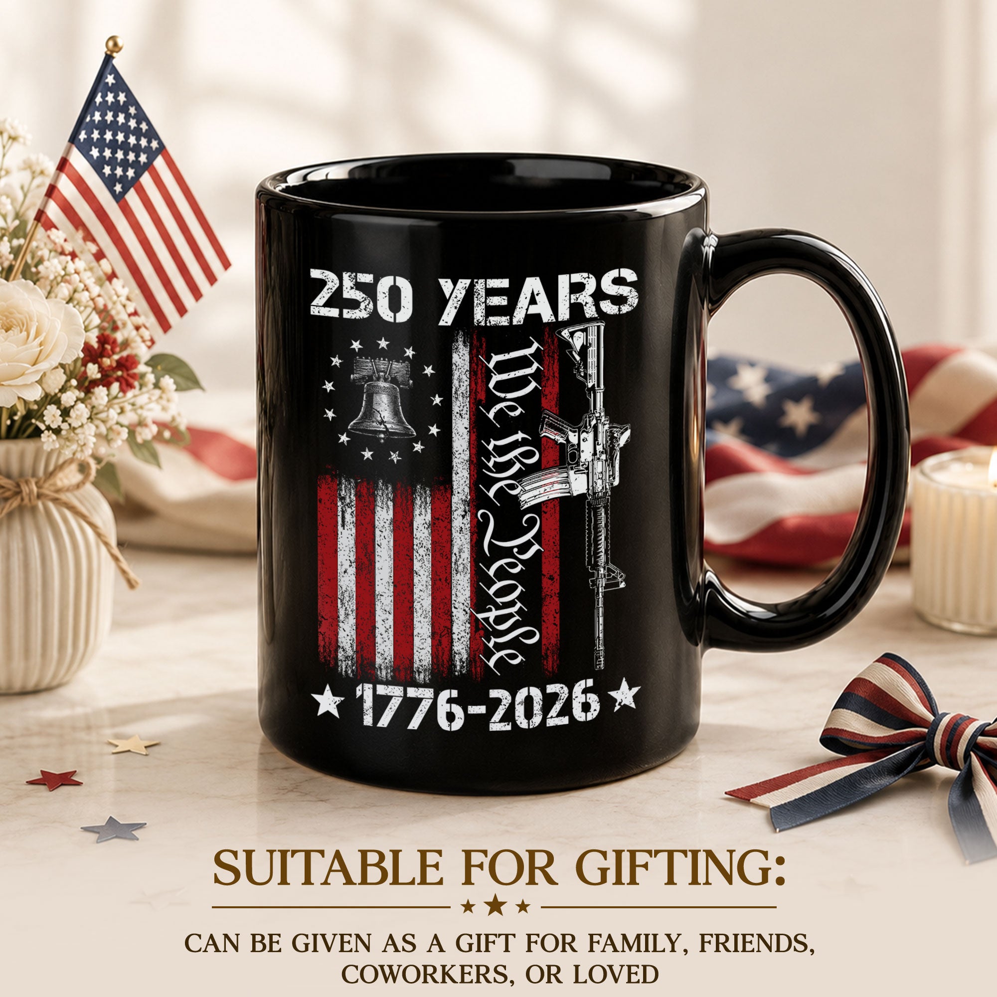 250 Years 1776 2026 Mug We The People Patriotic American Ceramic Cup Gift