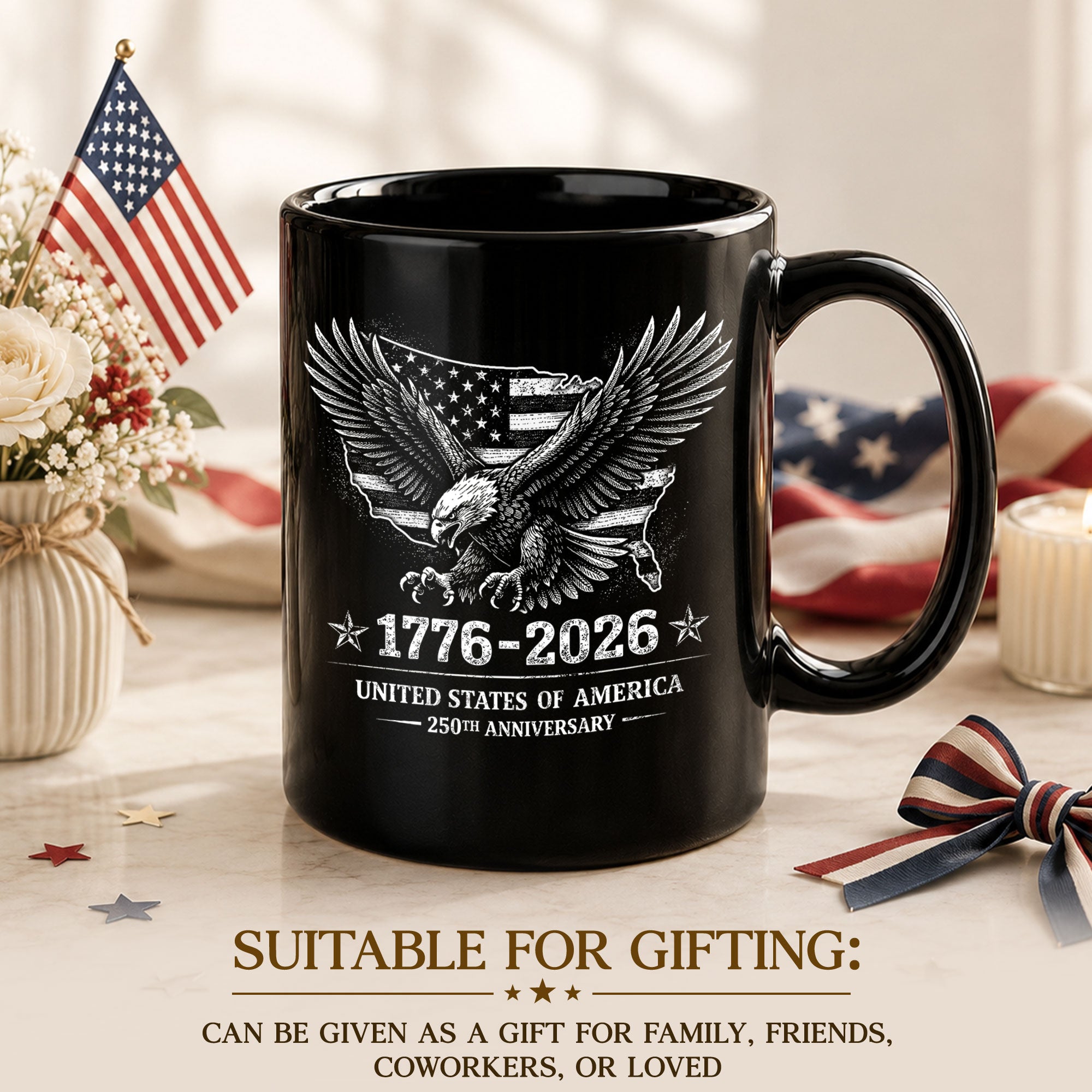 1776 2026 Mug 250th Anniversary United States Of America Patriotic Eagle Ceramic Cup