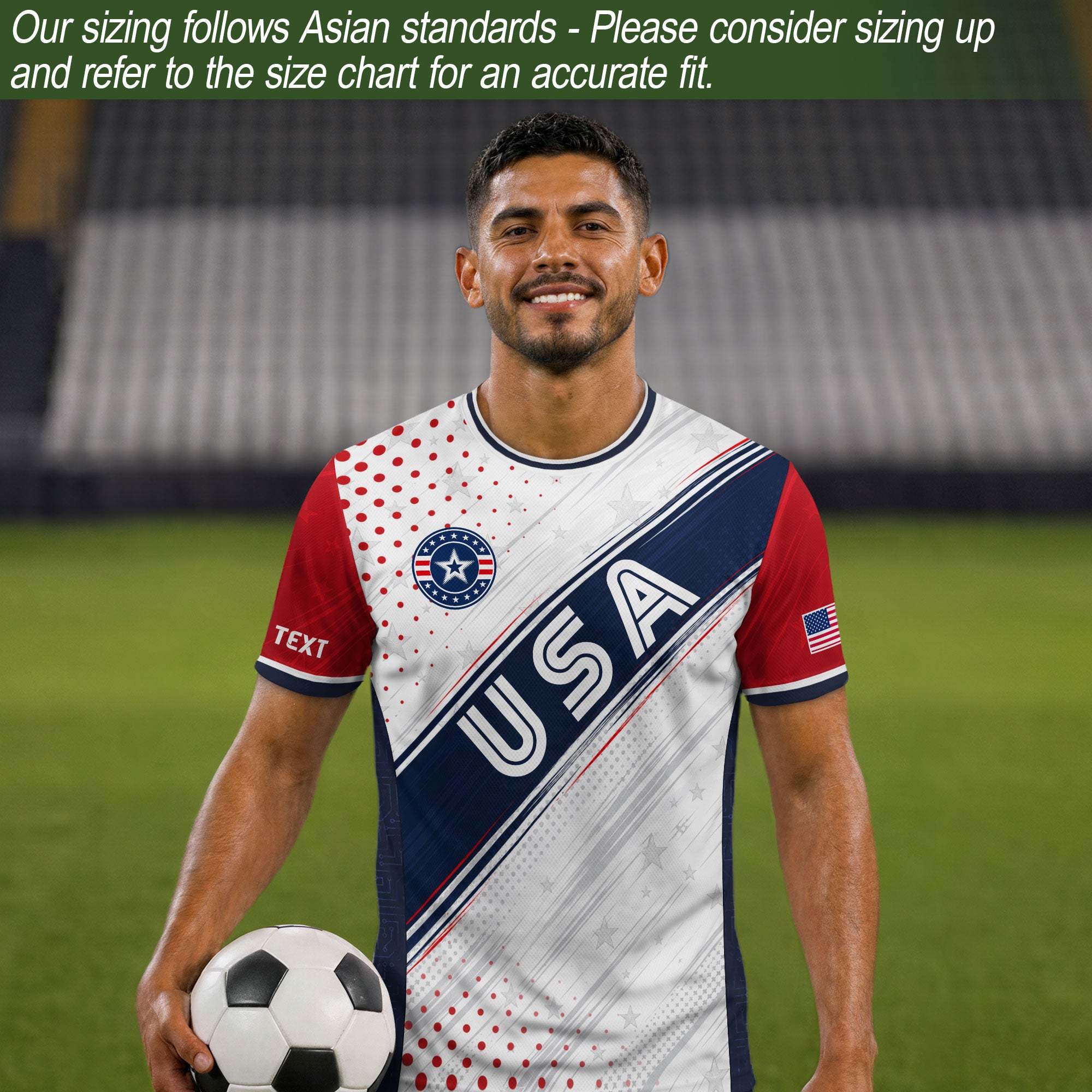 Custom Adult White Soccer Jersey - Personalized Name & Number USA Patriotic Sportswear