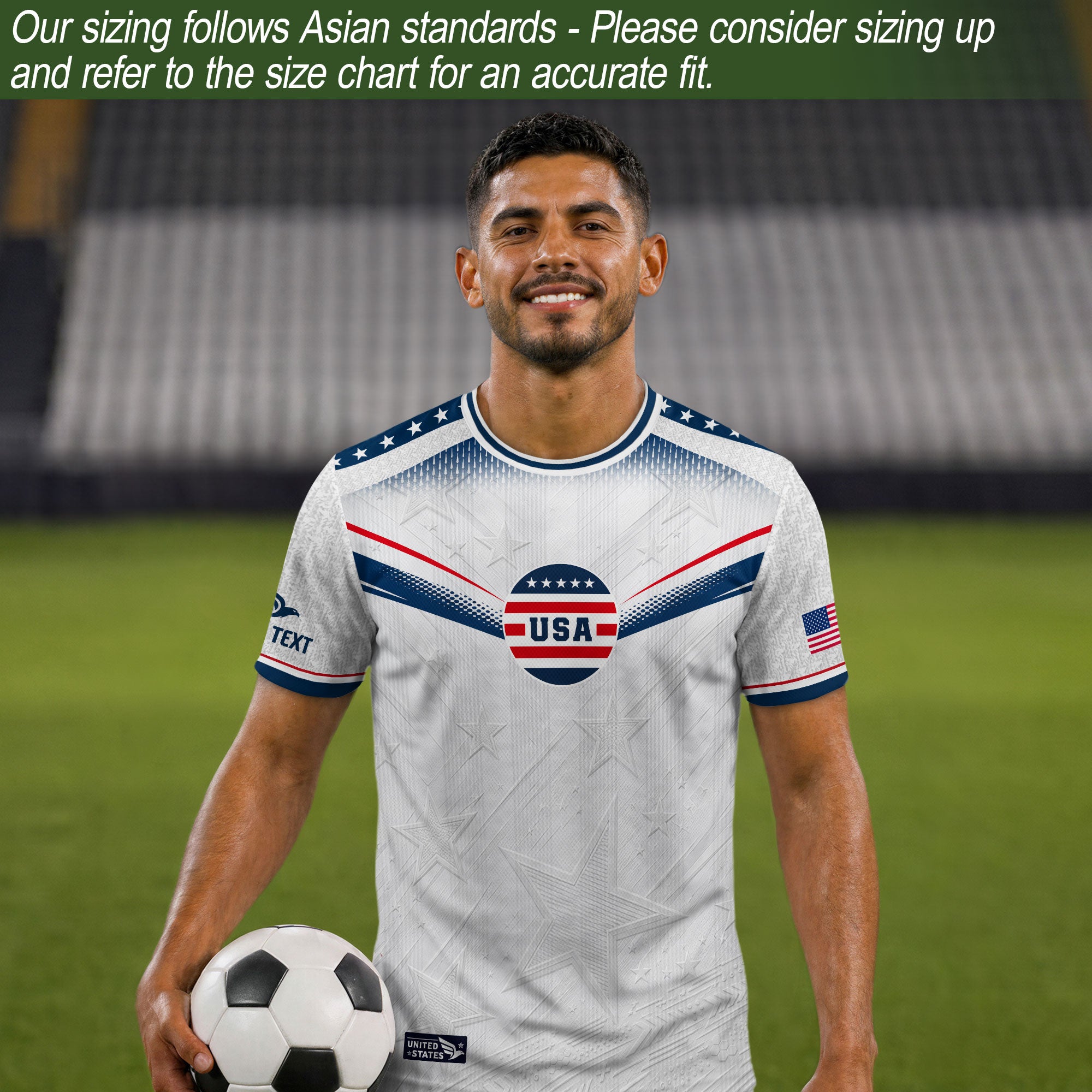Personalized USA White Soccer Jersey - Custom Name & Number Patriotic Sports Gear