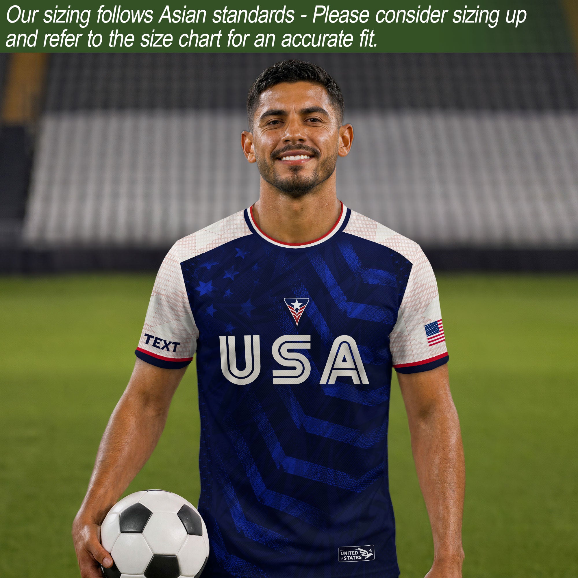 Custom Dark Blue USA Soccer Jersey - Personalized Name & Number American Sports Gear