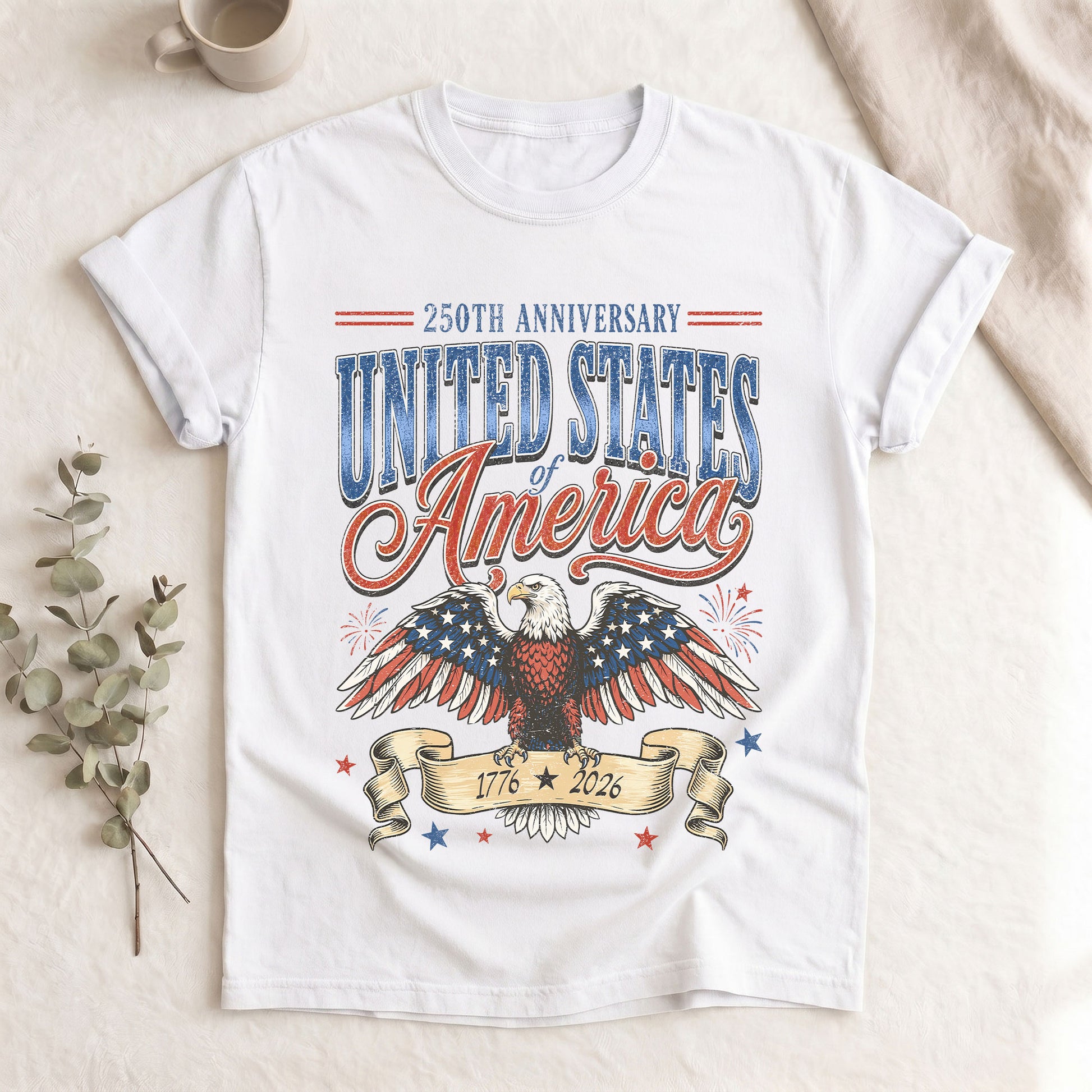 United States of America Shirt Vintage 1776 2026 Eagle 250th Anniversary Comfort Tee - Rust Field Wear