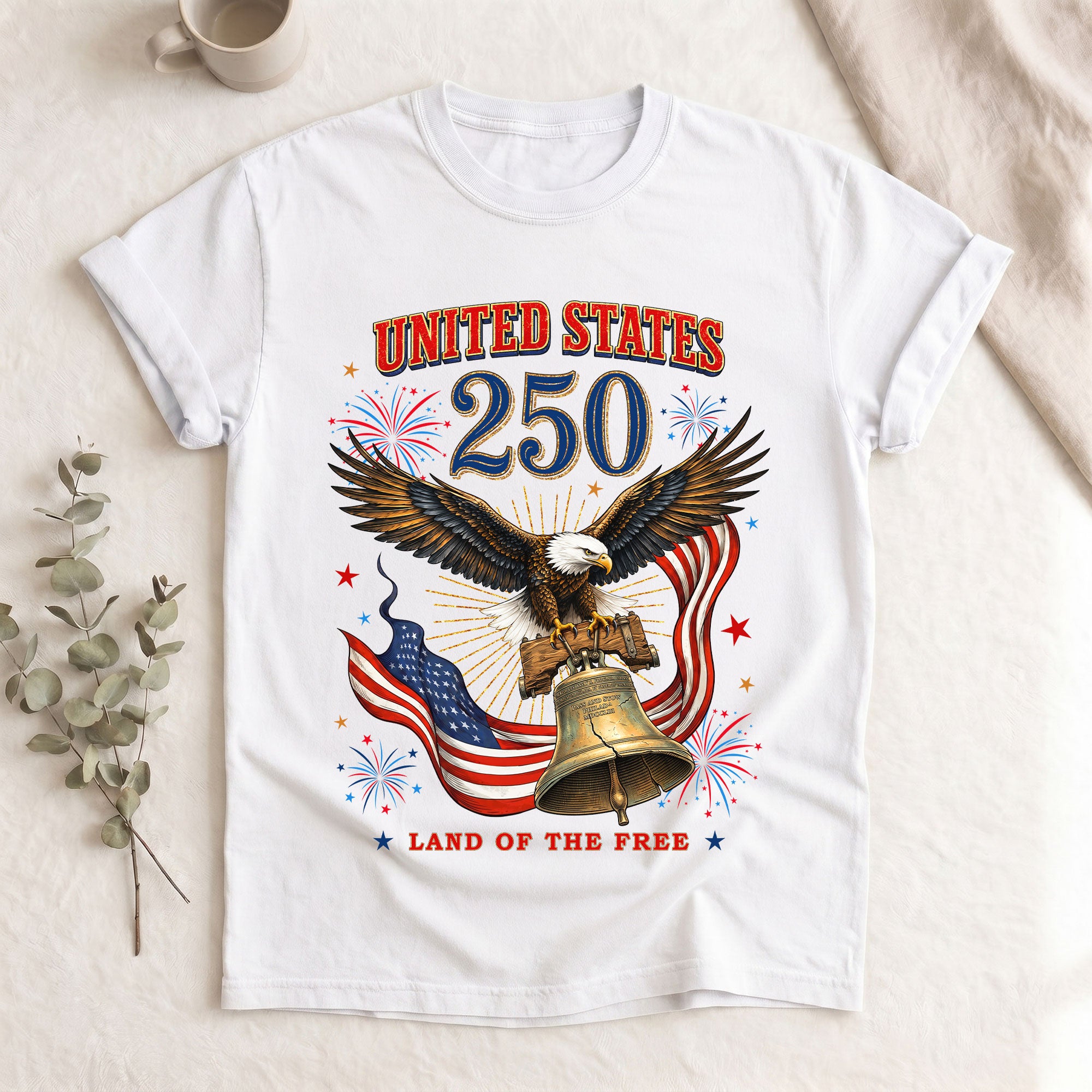 United States Eagle Shirt Liberty Bell 250 Years Celebration Comfort Vintage T-Shirt - Rust Field Wear
