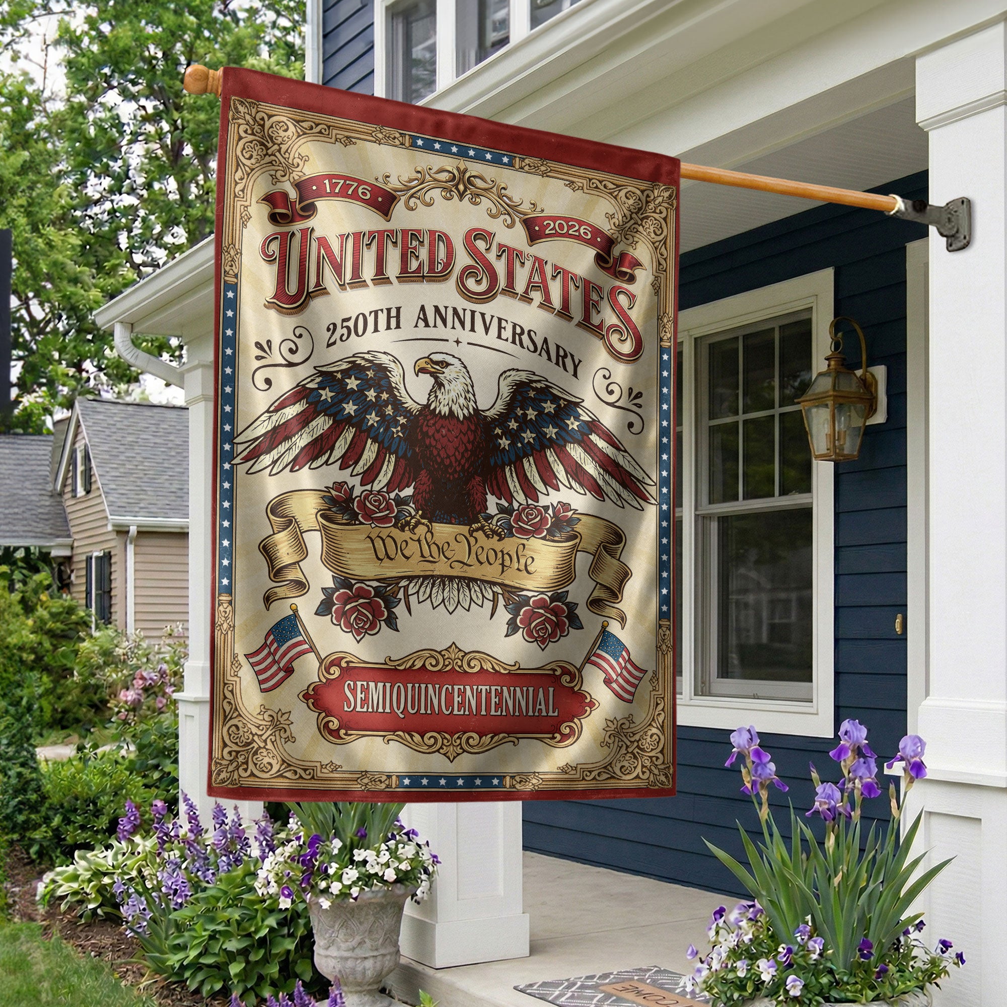 We The People 250 Years United States 1776-2026 Garden Flag – Bald Eagle 250th Anniversary Double Sided Printing USA Banner