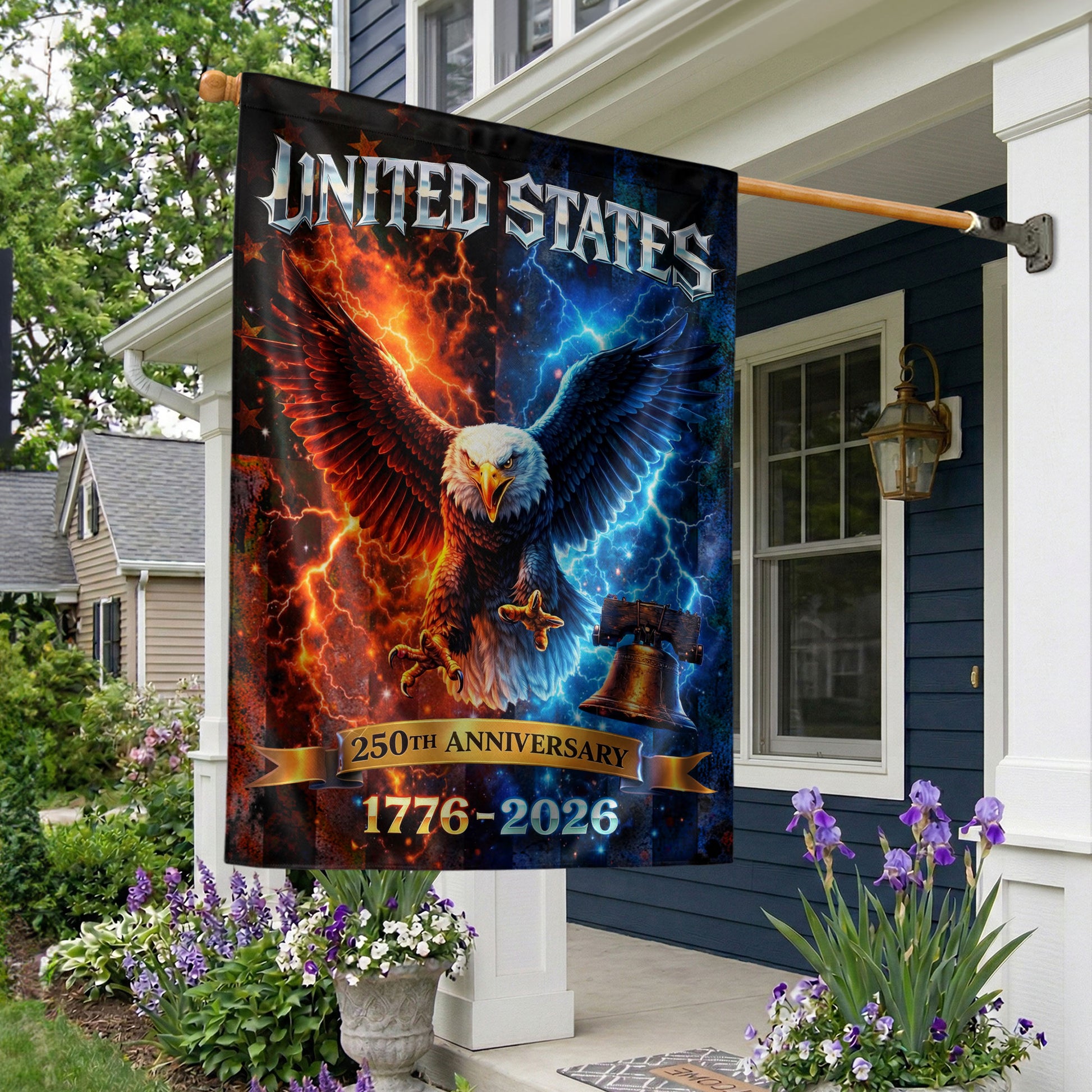 America 250th Anniversary House Flag - Statue of Liberty & Eagle 1776-2026, 250 Years Double Sided Outdoor Decor - Rust Field Wear