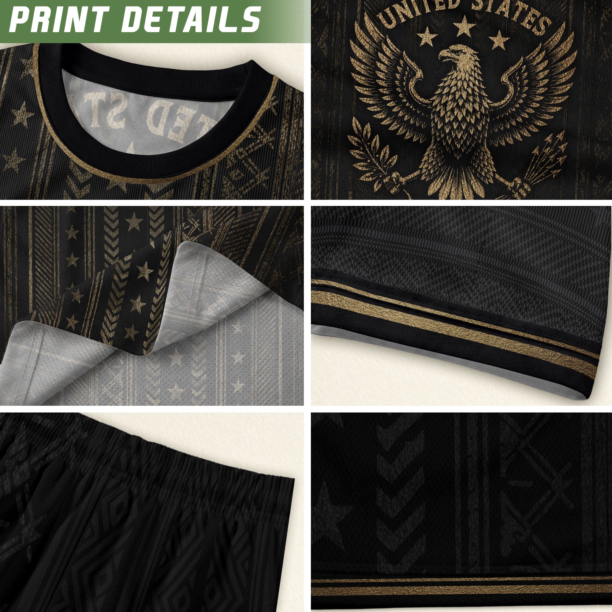 Black USA Soccer Shirt Golden Eagle Emblem United States National Team Fan Jersey Gift Tee