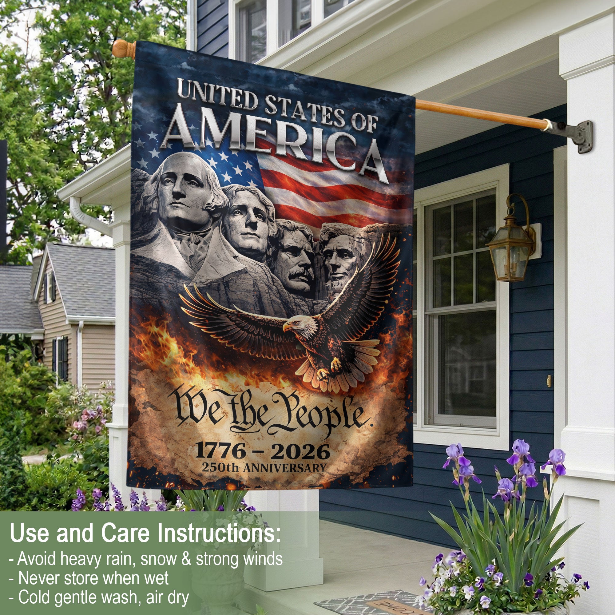 USA 250th Anniversary Flag 1776-2026 – 250 Year American Anniversary Patriotic Garden Flag Outdoor Yard Decoration