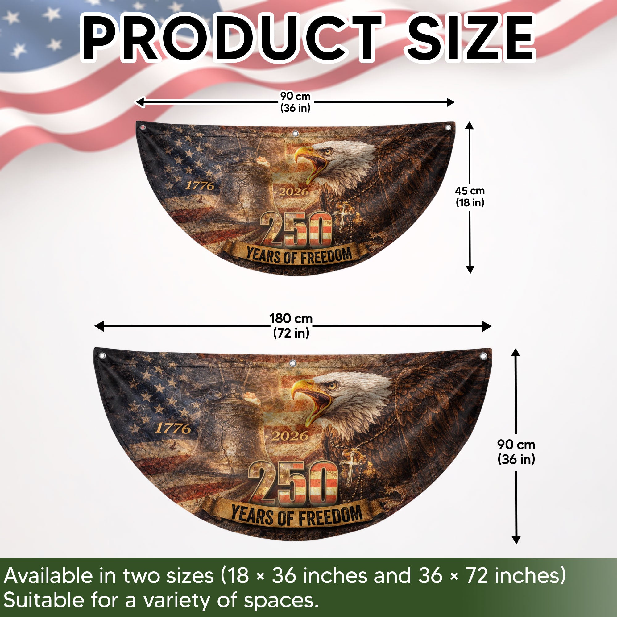Fence Flag 250th Anniversary USA Flag 1776 2026 Patriotic Eagle American 250 Year Celebration Flag