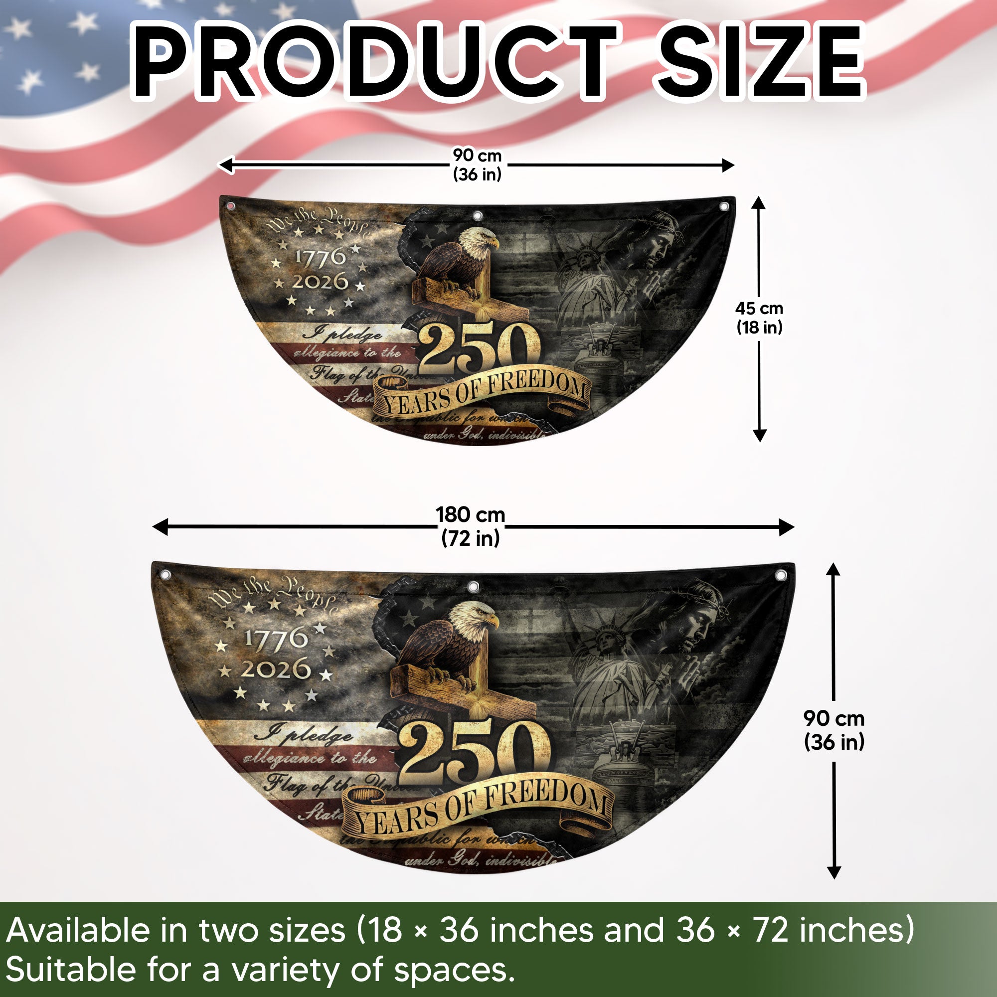 Fence Flag 250th Anniversary USA Flag 1776-2026 Eagle Patriotic 250 Year American Anniversary Flag Decor
