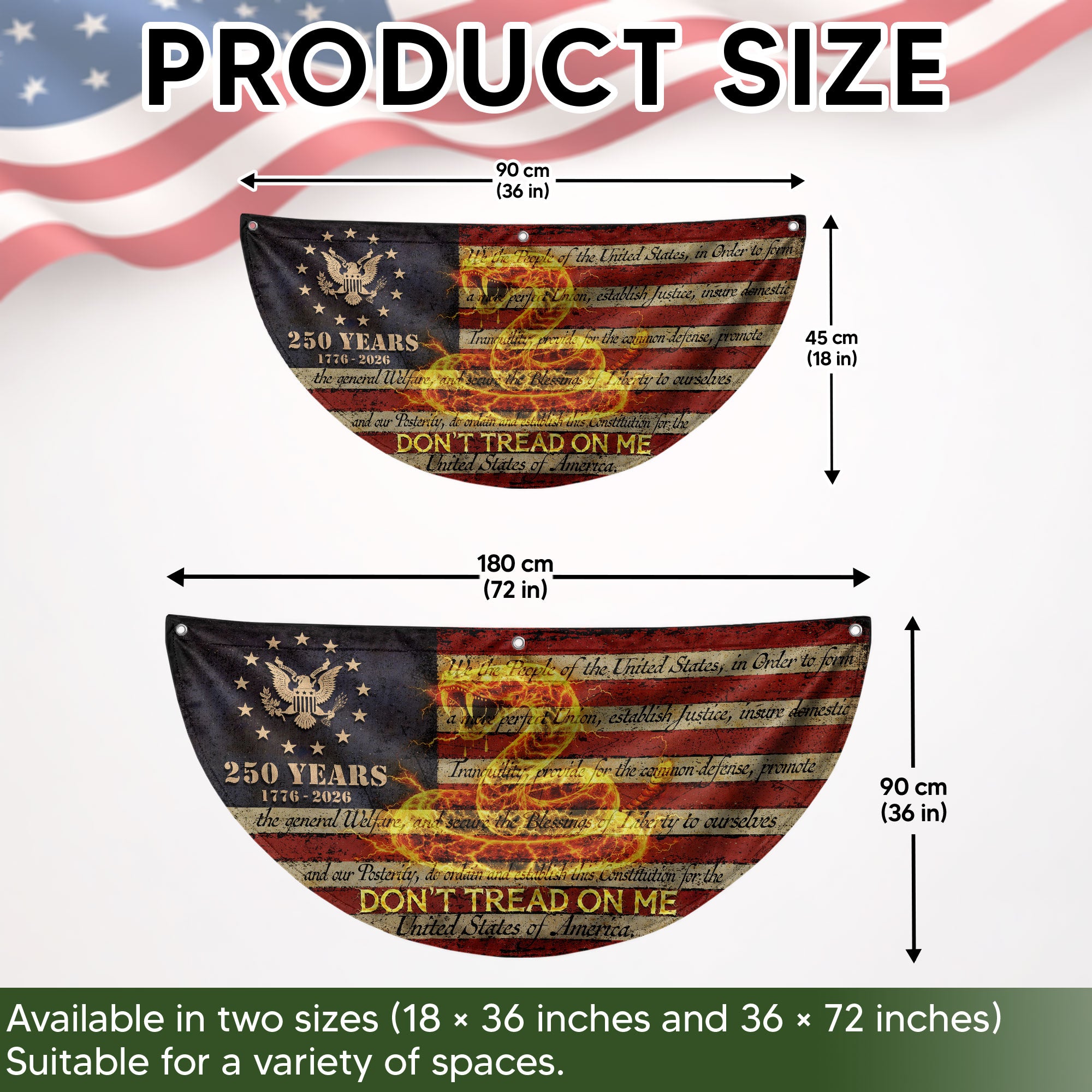 Fence Flag USA 250th Anniversary 1776–2026, Patriotic 250 Year American Flag Banner Decor