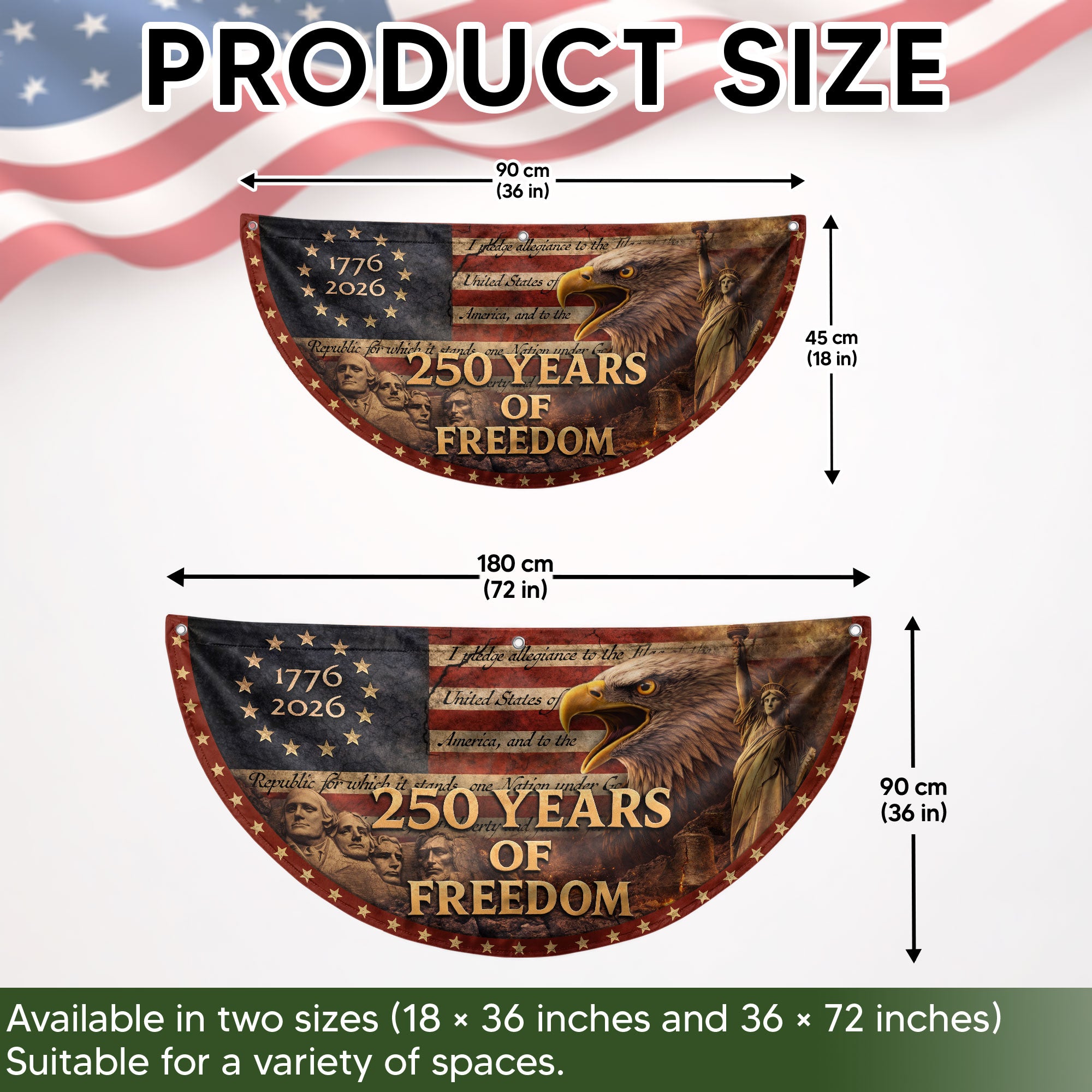 Fence Flag 250th Anniversary USA Flag 1776-2026 American Freedom Banner Decor