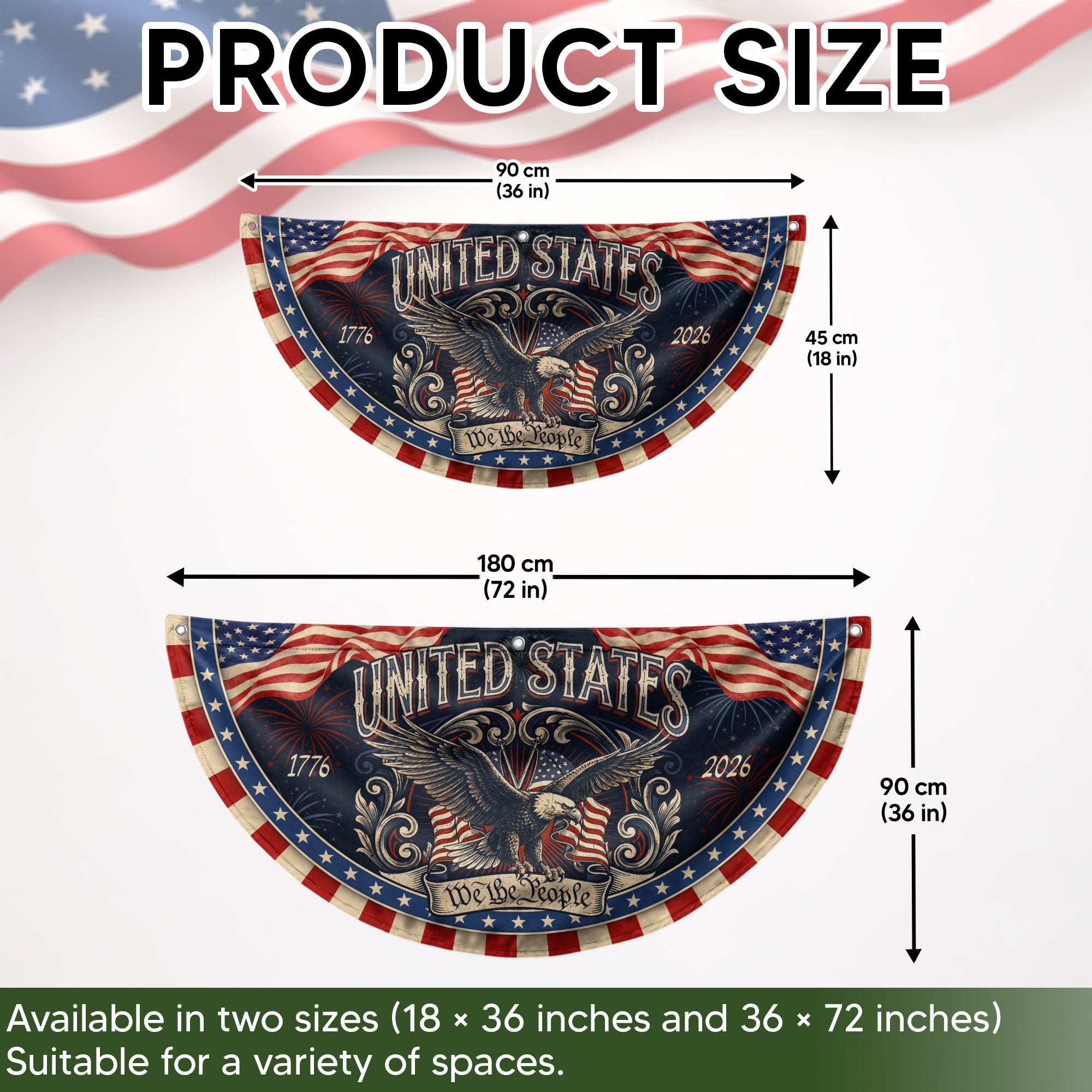 Patriotic Fence Flag 250 Years of Freedom 1776-2026 Decor - We The People Outdoor Banner