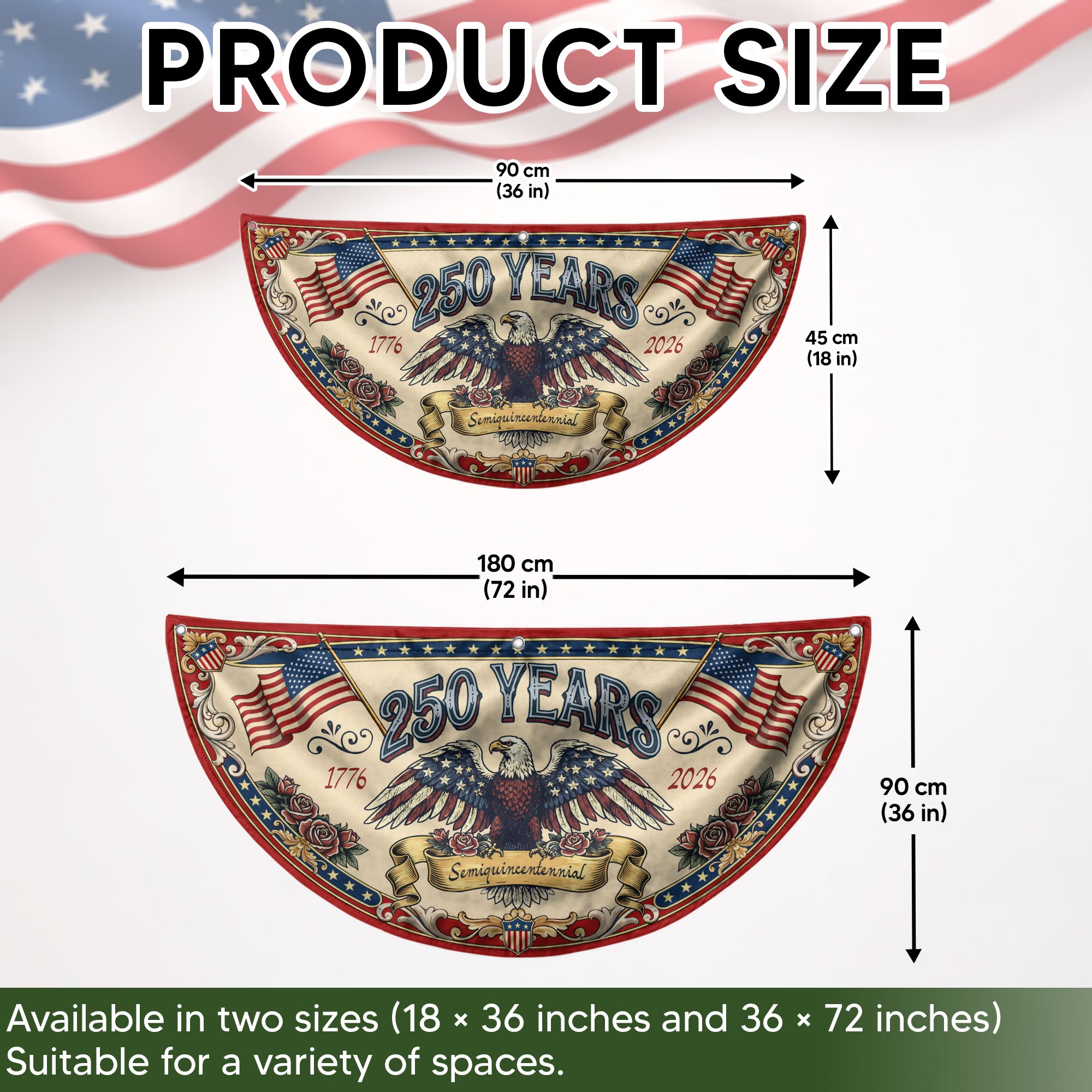 250th Anniversary USA Fence Flag - Patriotic Decor for 2026 Celebration