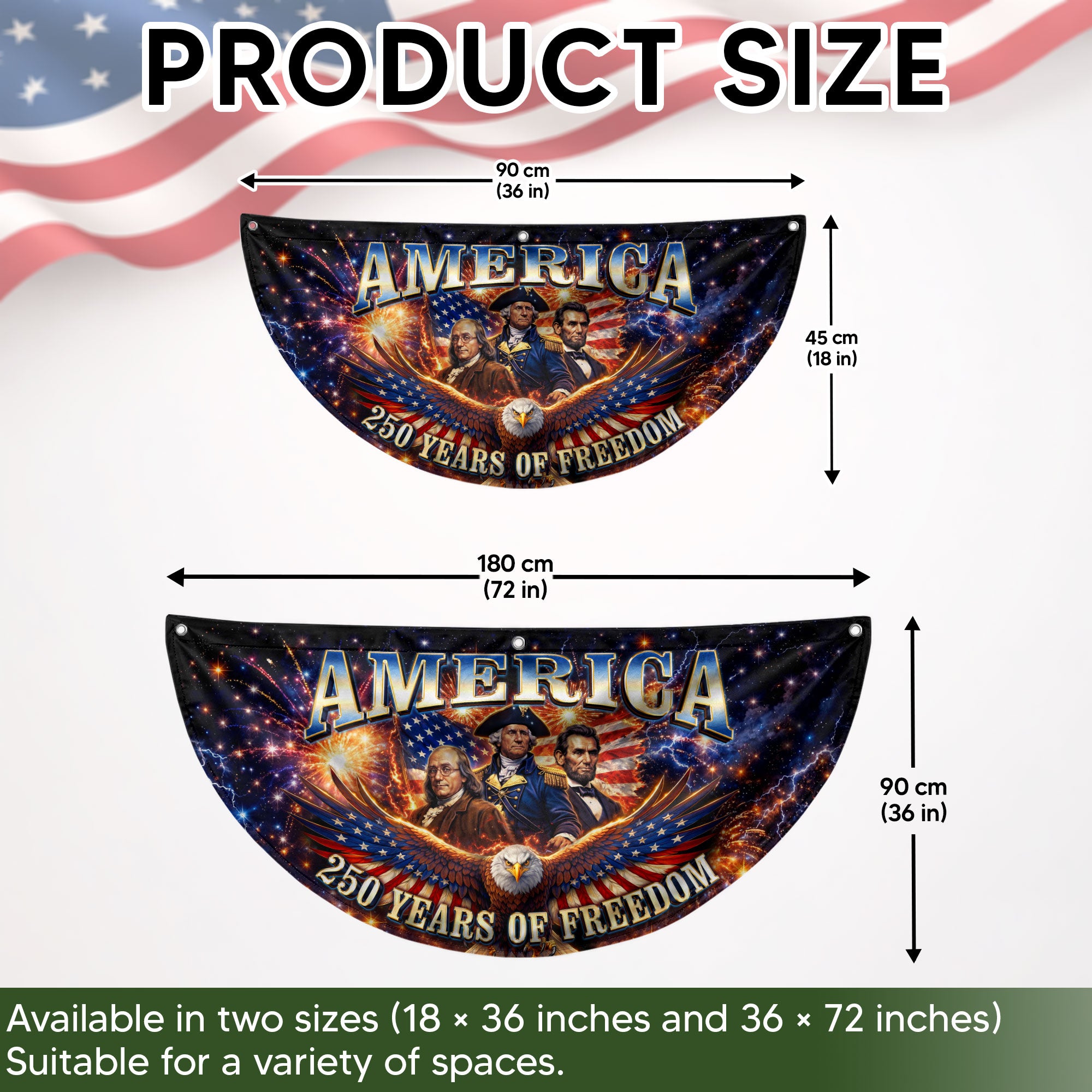 America 250 Years of Freedom Fence - Patriotic Eagle & Founding Fathers for 2026
