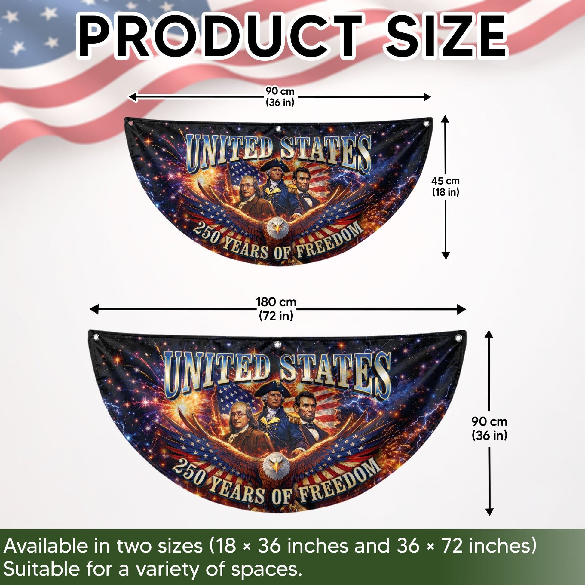 America 250 Years of Freedom Fence - Patriotic Eagle & Founding Fathers for 2026 - Rust Field Wear