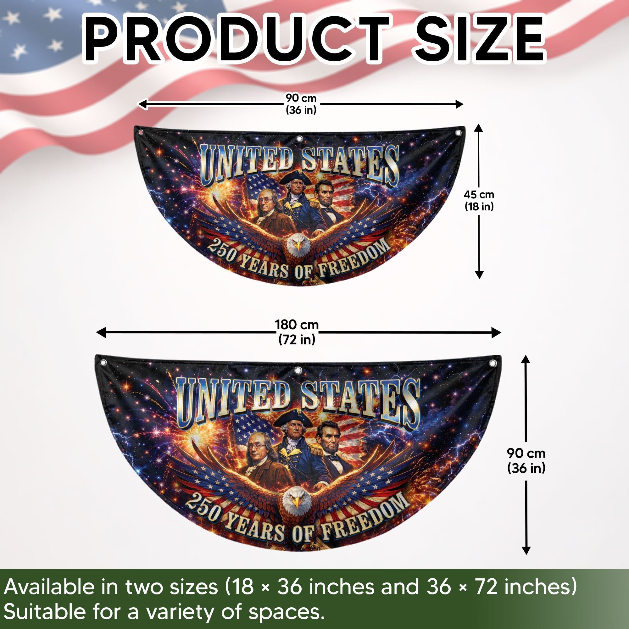 America 250 Years of Freedom Fence - Patriotic Eagle & Founding Fathers for 2026 - Rust Field Wear