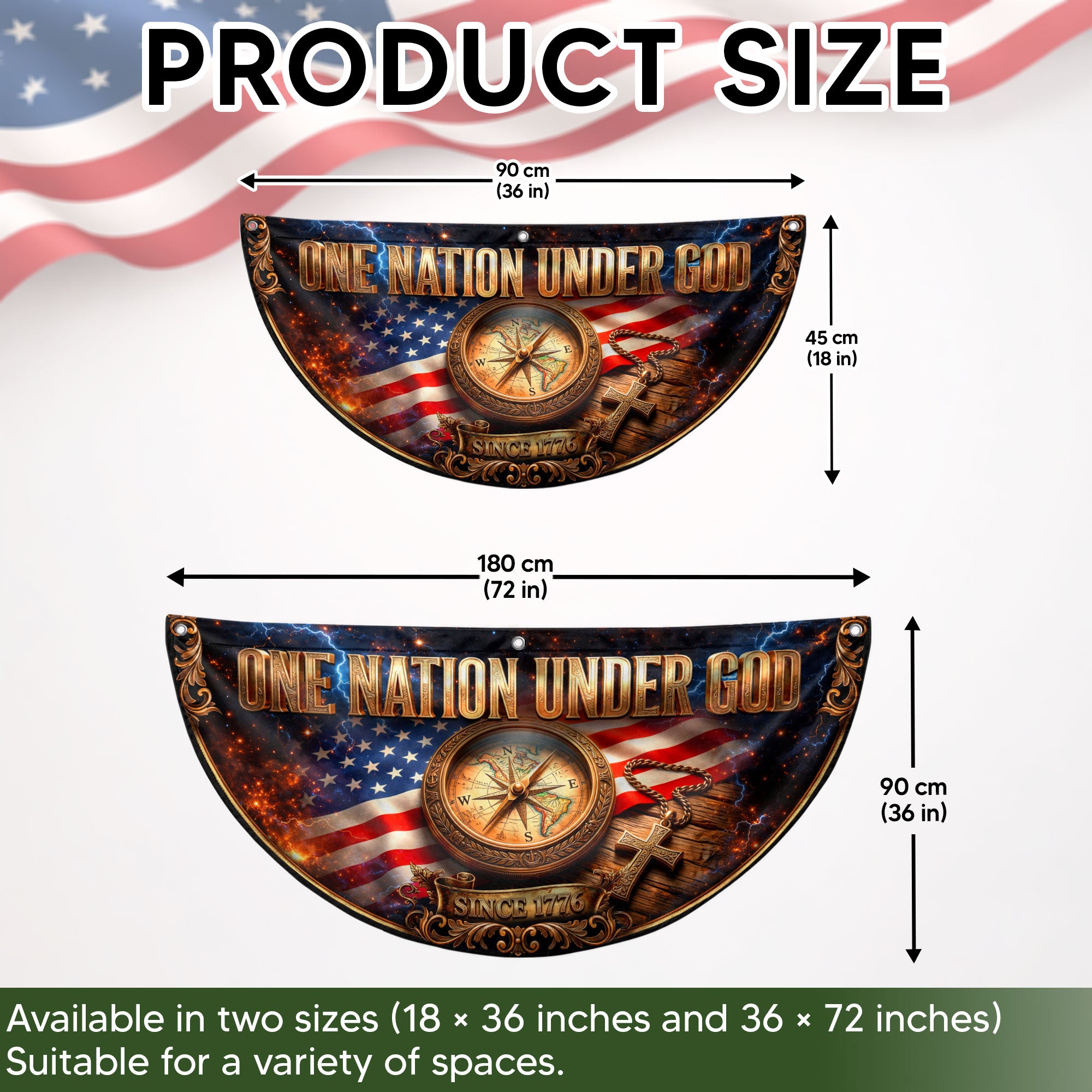 250 Years United States Fence Flag 1776-2026 Patriotic Compass Cross Outdoor Decoration