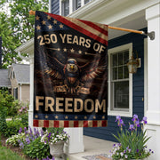 250 Years of Freedom House Flag Patriotic Eagle 1776-2026 Vintage USA 250th Anniversary Flag American - Rust Field Wear