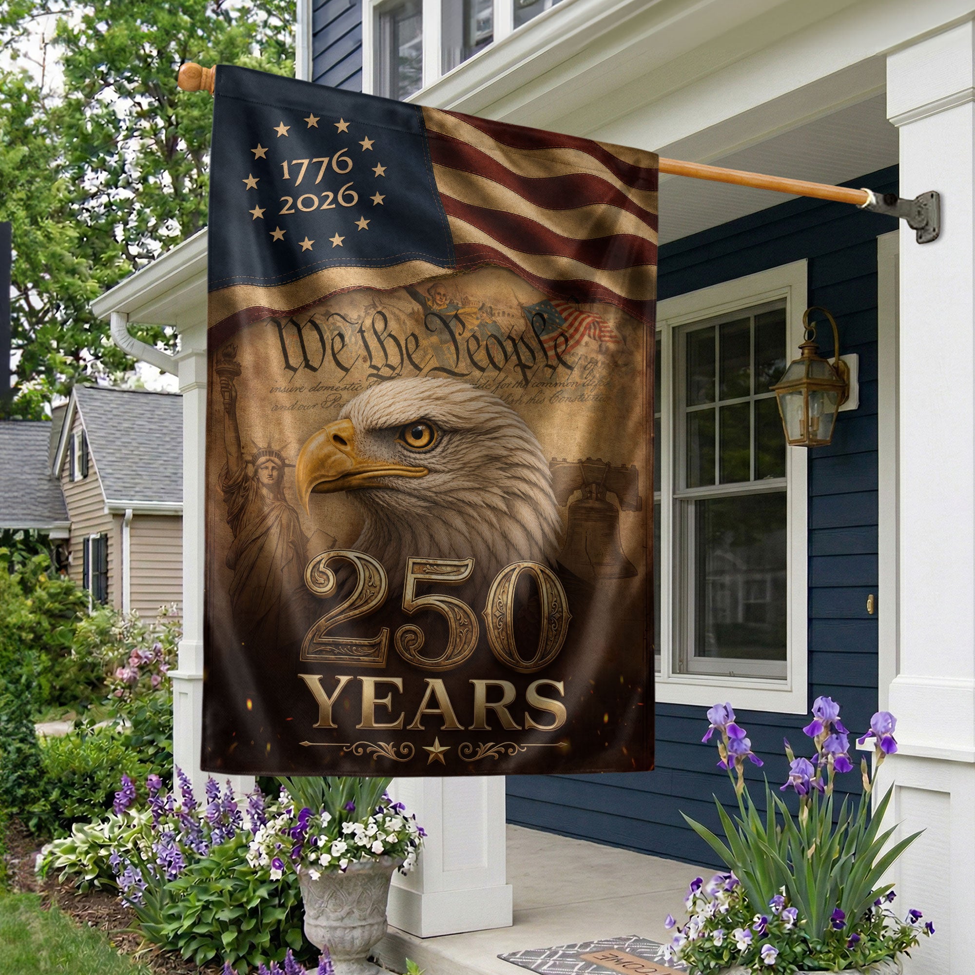 250th Anniversary Garden Flag - United States 1776-2026 Vintage Patriotic Decor