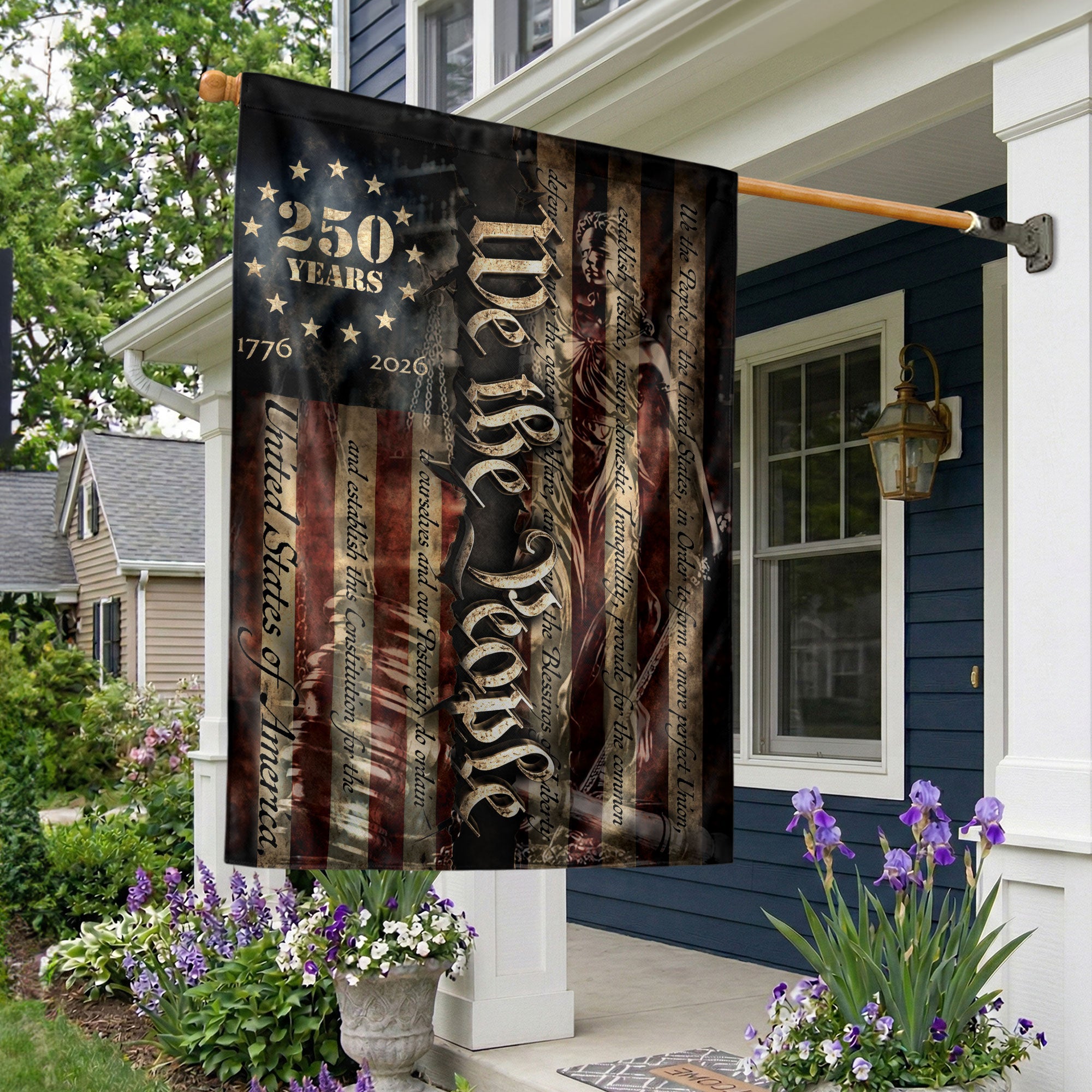 House Flag 1776-2026 US Constitution We The People Patriotic 250 Years Banner