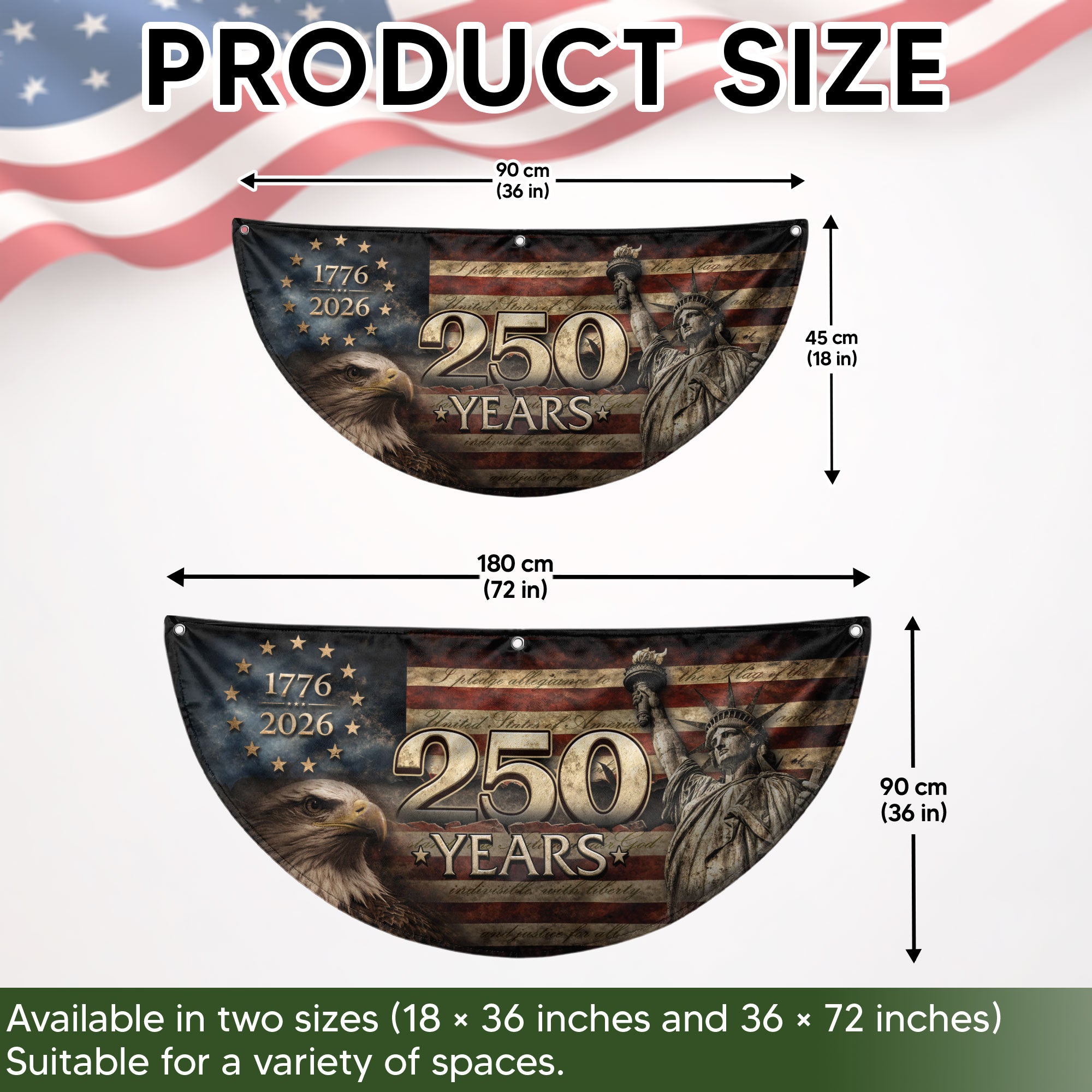 Fence Flag 250 Years Patriotic Banner | 1776-2026 Statue of Liberty Outdoor Decor