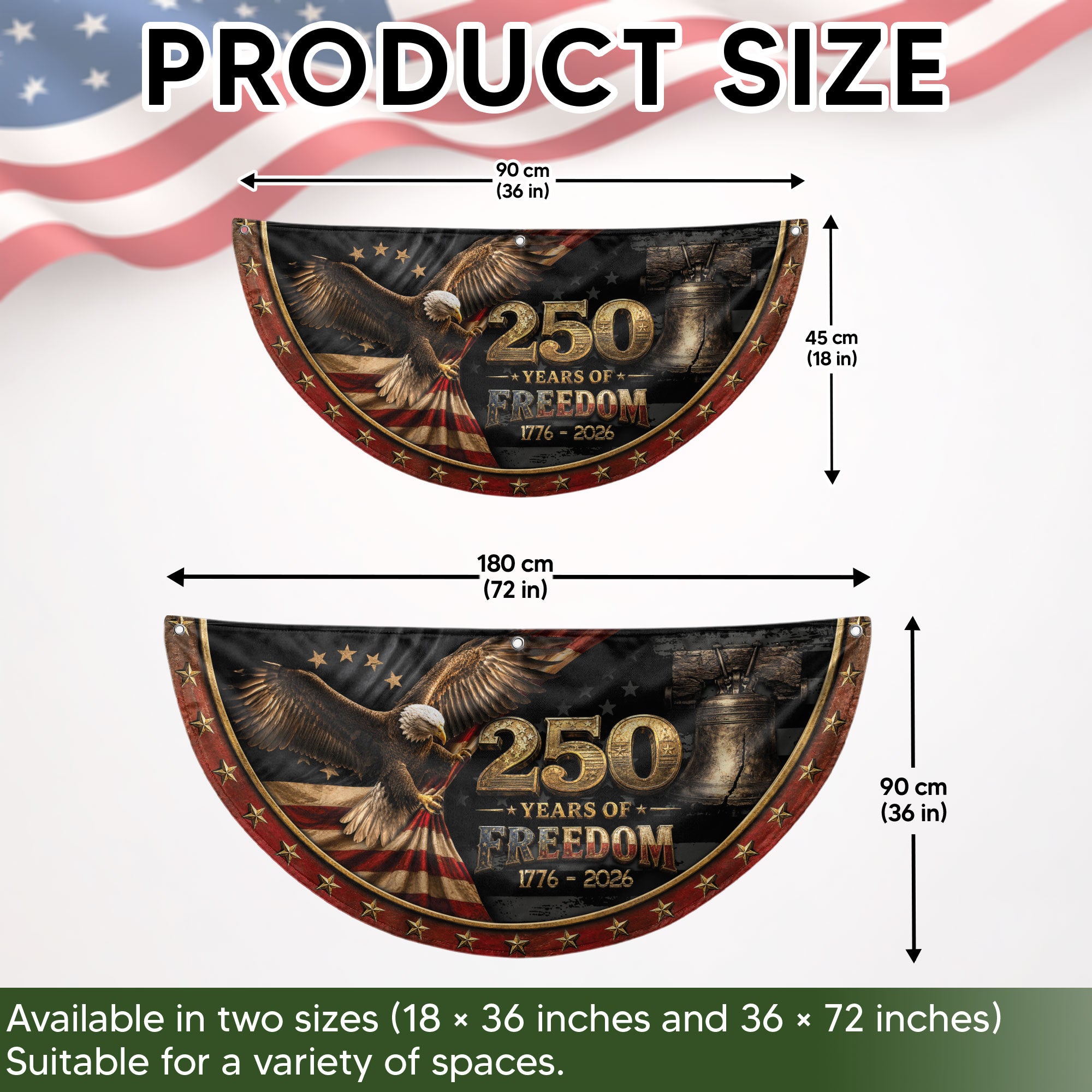 Fence Flag 250 Years Freedom Banner | 1776-2026 Eagle Liberty Bell Outdoor Decor