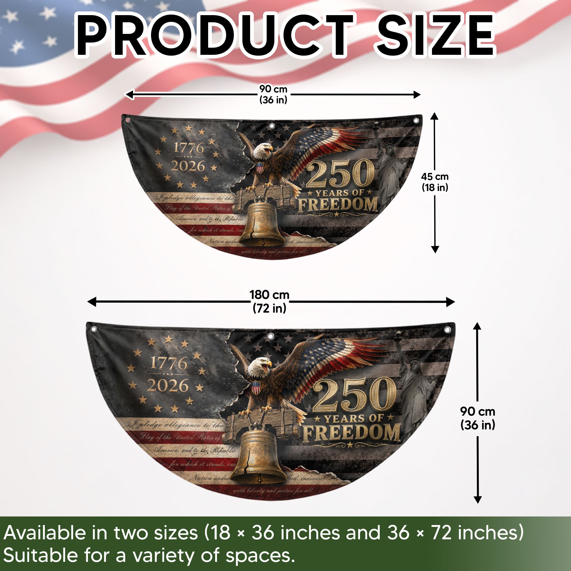 Fence Flag 250 Years Freedom Banner | 1776-2026 Liberty Bell Eagle Outdoor Decor