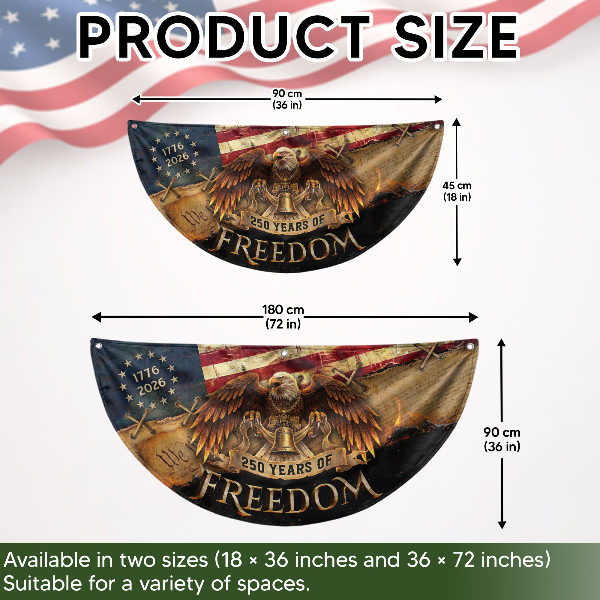 250th Anniversary US Fence Flag 1776-2026 Patriotic Eagle Outdoor Bunting Banner