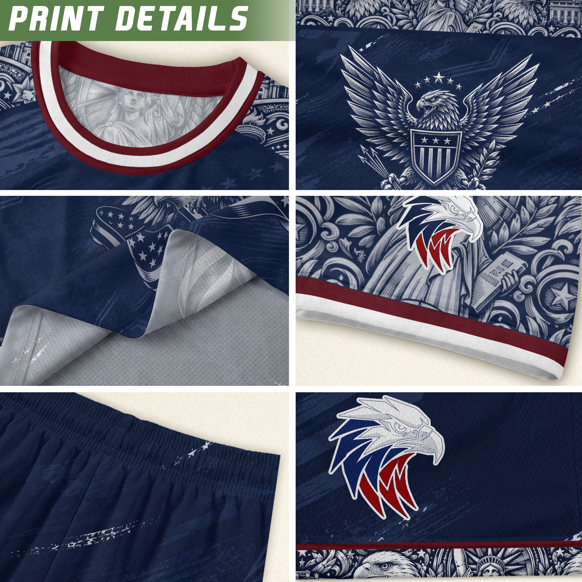 Patriotic Landmark Print USA Soccer Jersey Adult Navy United States Fan Shirt Men
