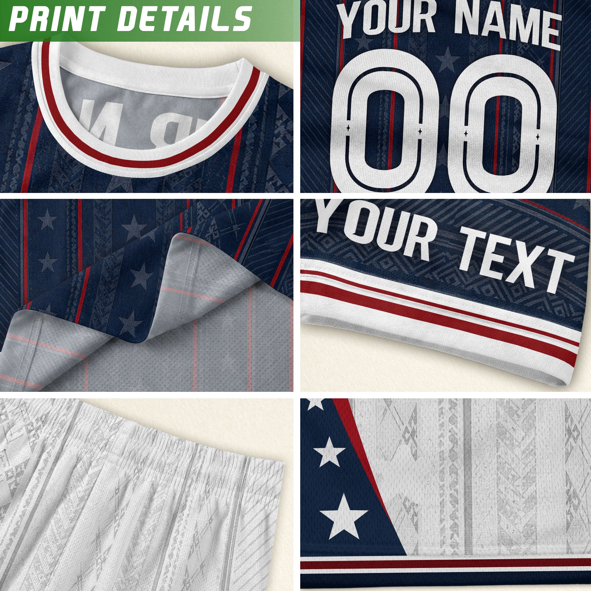 Custom Navy Blue and White USA Soccer Jersey Set Kid Personalized Name Number