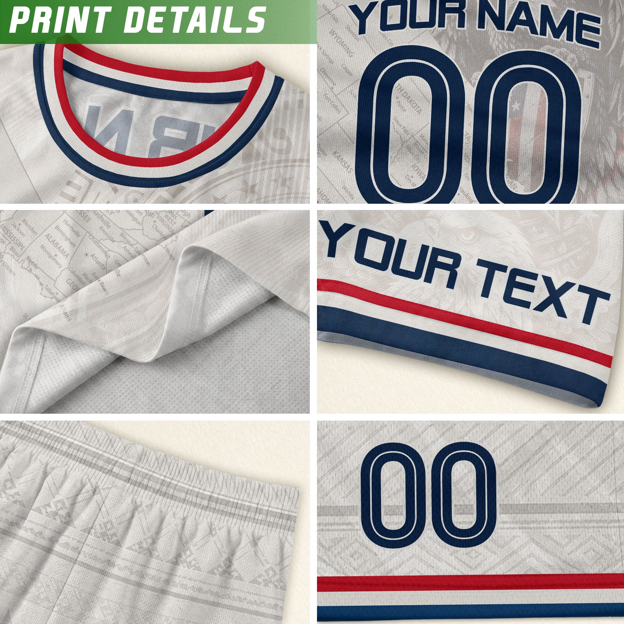 Custom White USA Soccer Jersey and Shorts Set Kid Personalized Name and Number