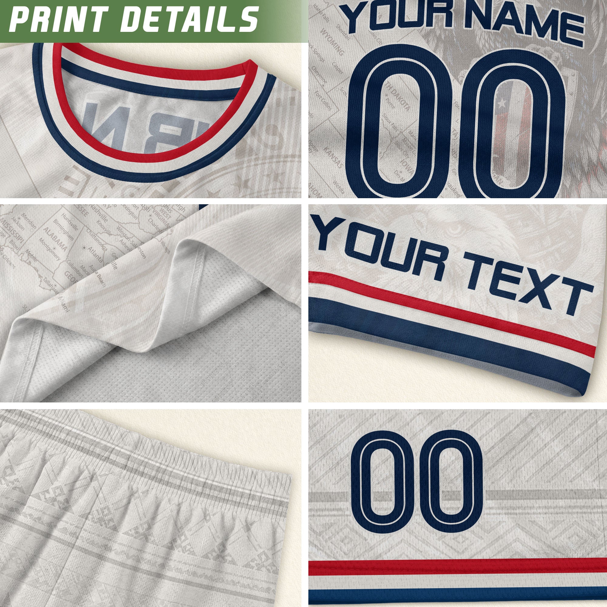 Customized USA Soccer Jersey Crewneck Vintage Map Patriotic Graphic Tee Athletic Top