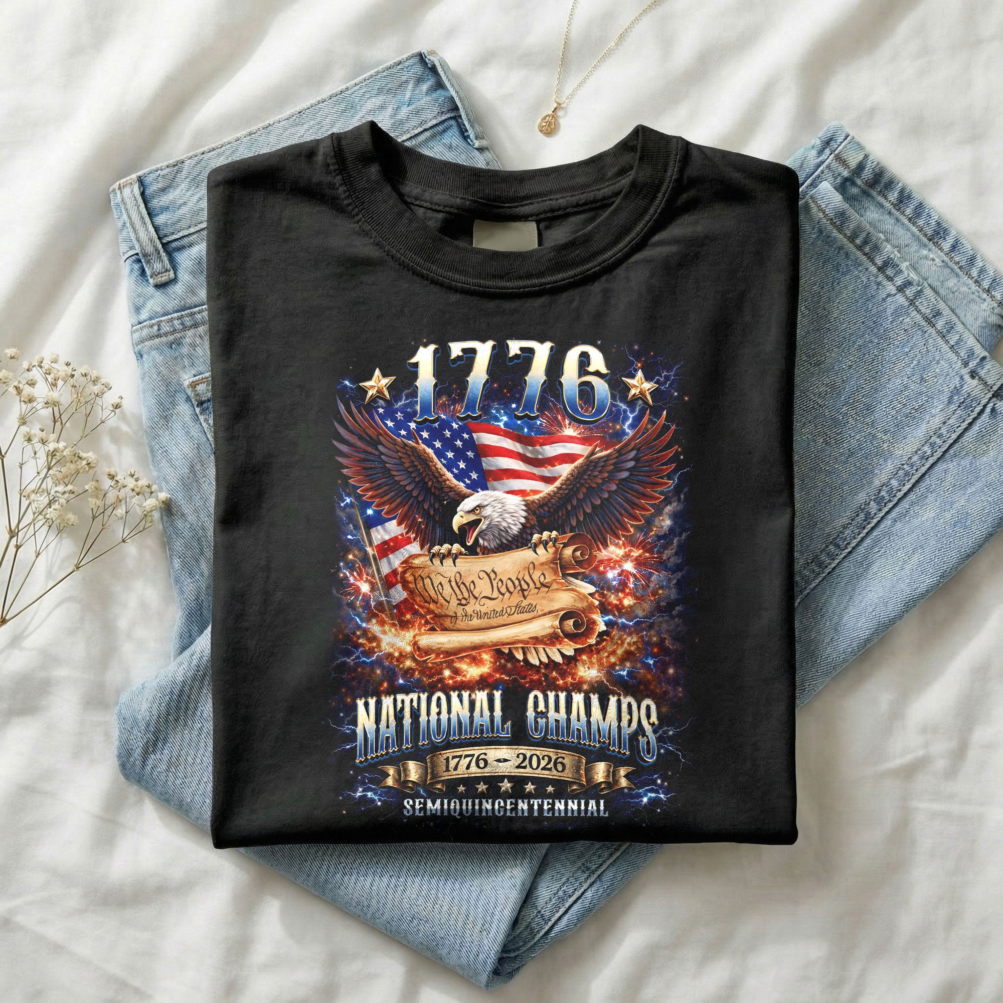 1776 National Champs Shirt We The People Eagle Graphic Tee Patriotic 1776-2026 T-Shirt