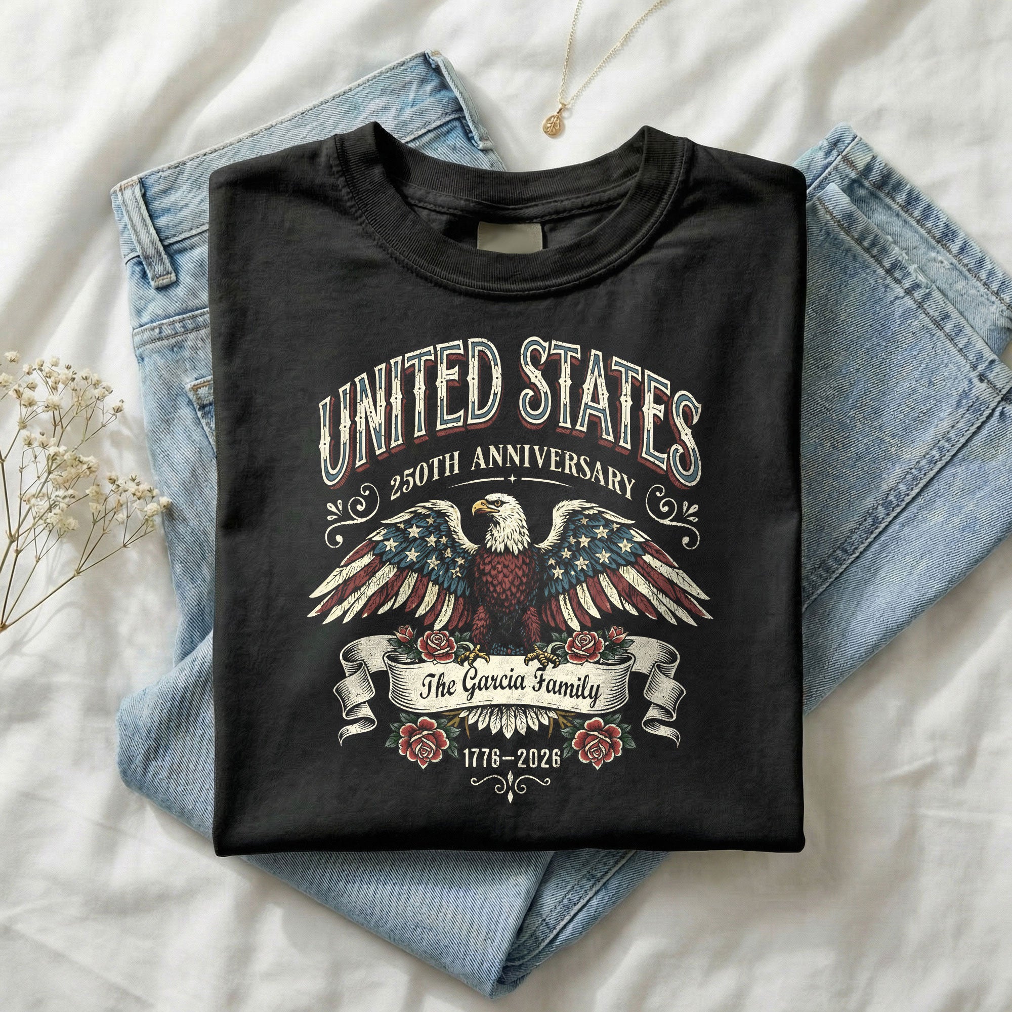 National Celebration Heritage Apparel Customized Custom Family Name United States Shirts