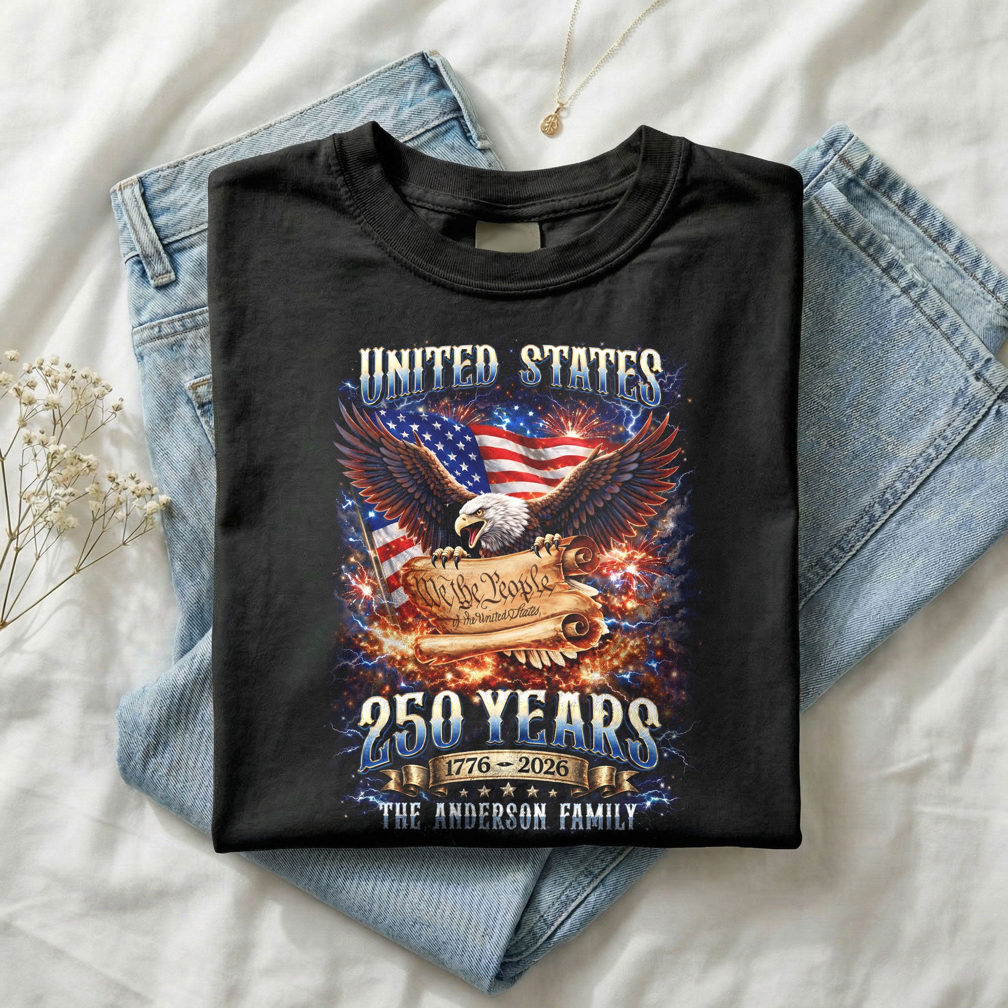 United States 250th Anniversary Shirts Personalized Custom Family Name Group Apparel