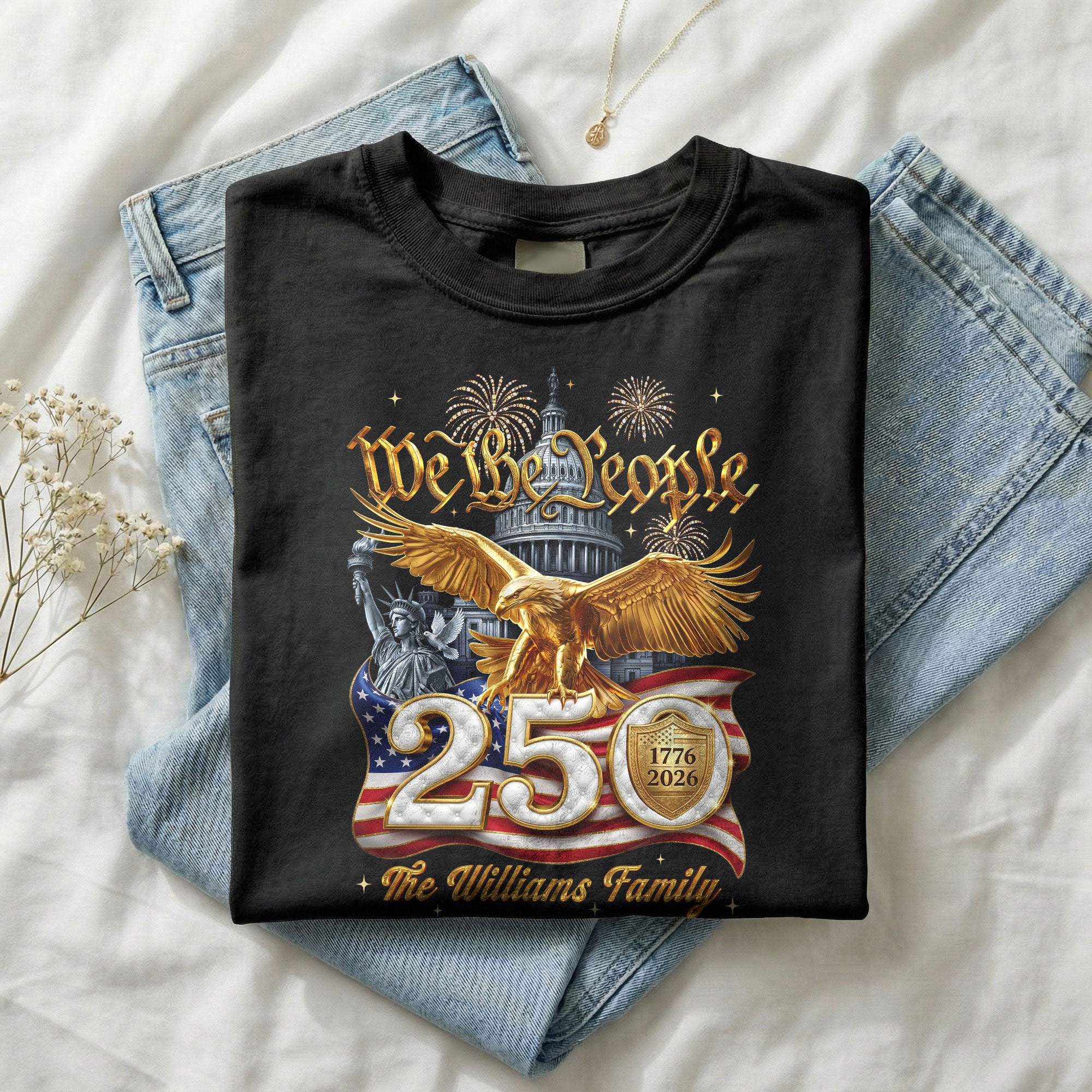 We The People Heritage Apparel Customized Custom Family Name United States Shirts