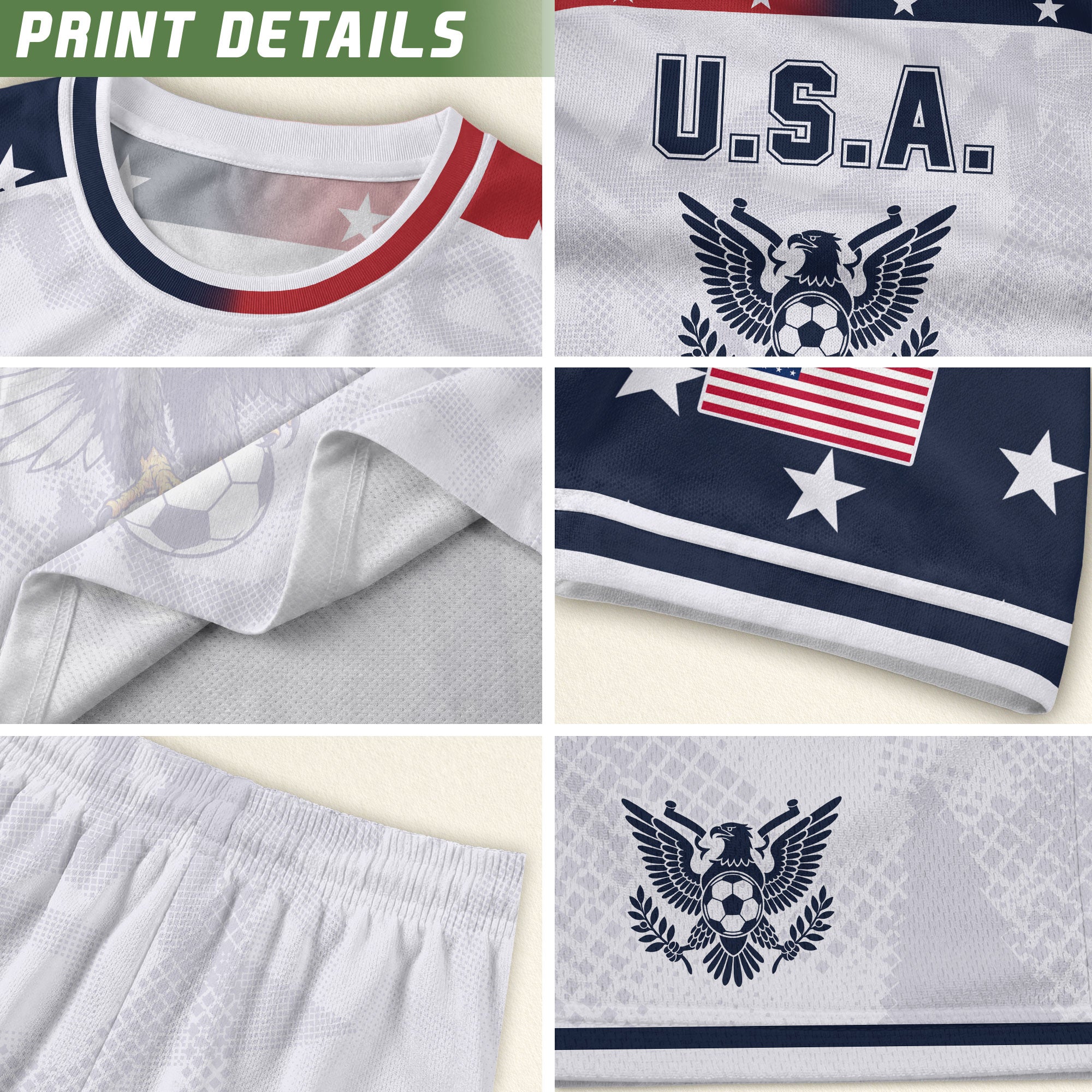 USA Soccer Jersey Adult Patriotic Eagle Shirt American National Football Team Tee