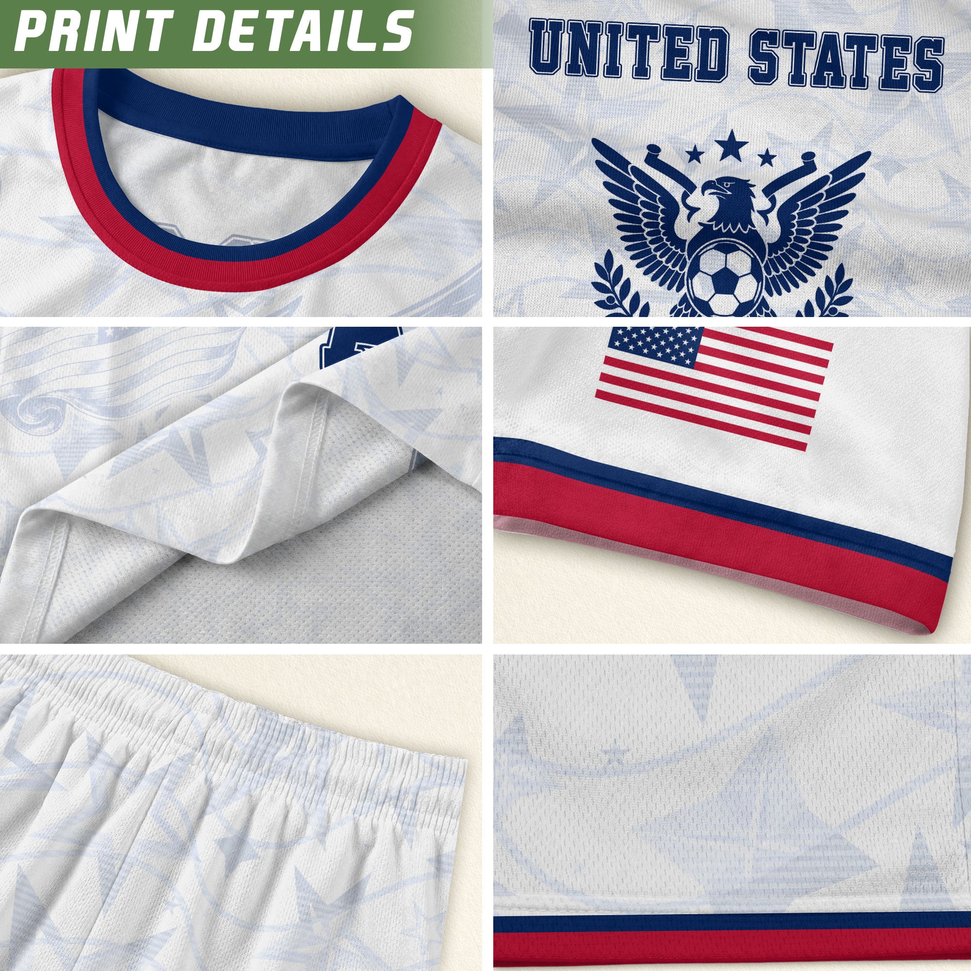 USA Eagle Soccer Jersey Adult Patriotic American Flag Soccer Fan Independence Day Shirt