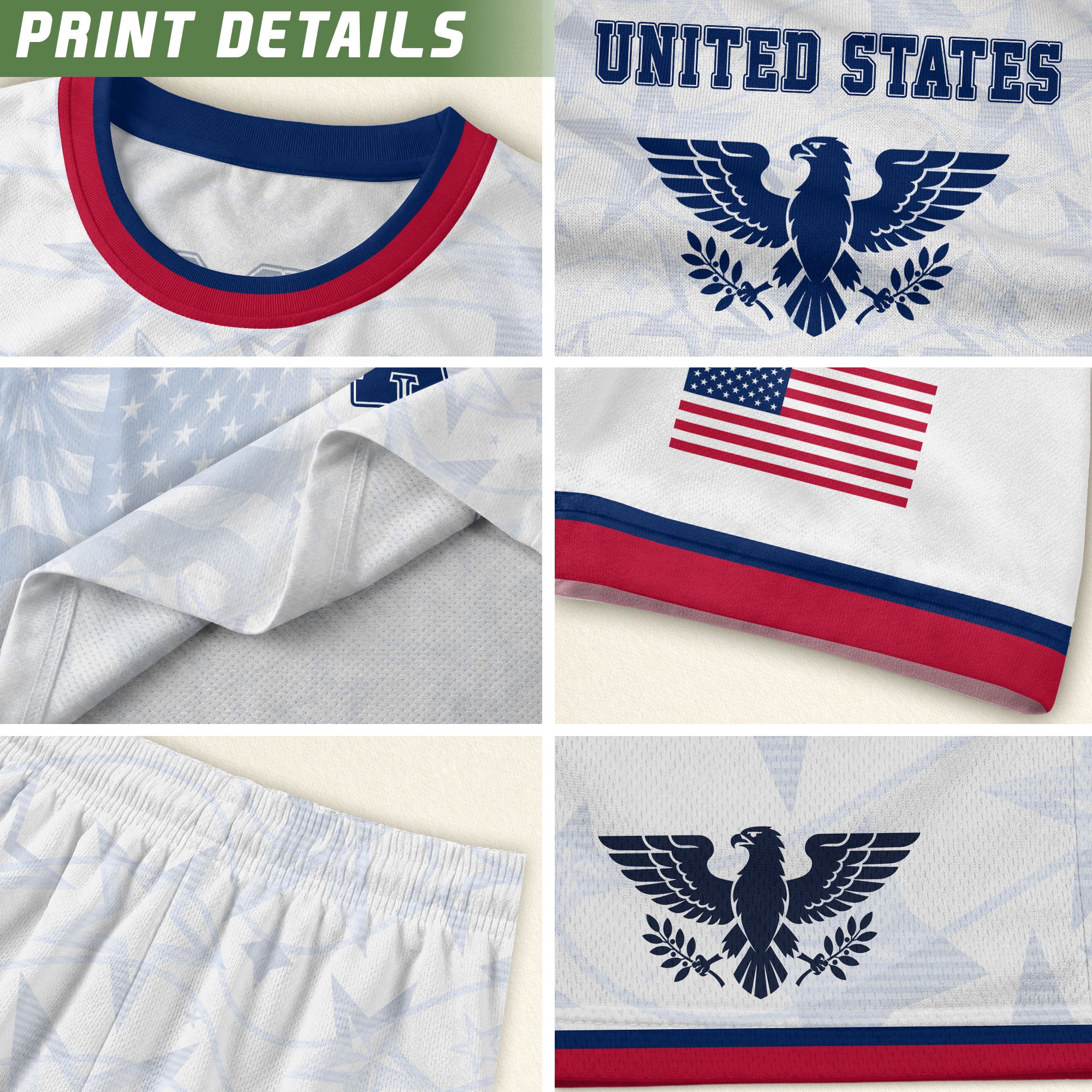 USA Eagle Soccer Jersey Adult Patriotic American Flag Soccer Fan Independence Day Shirt