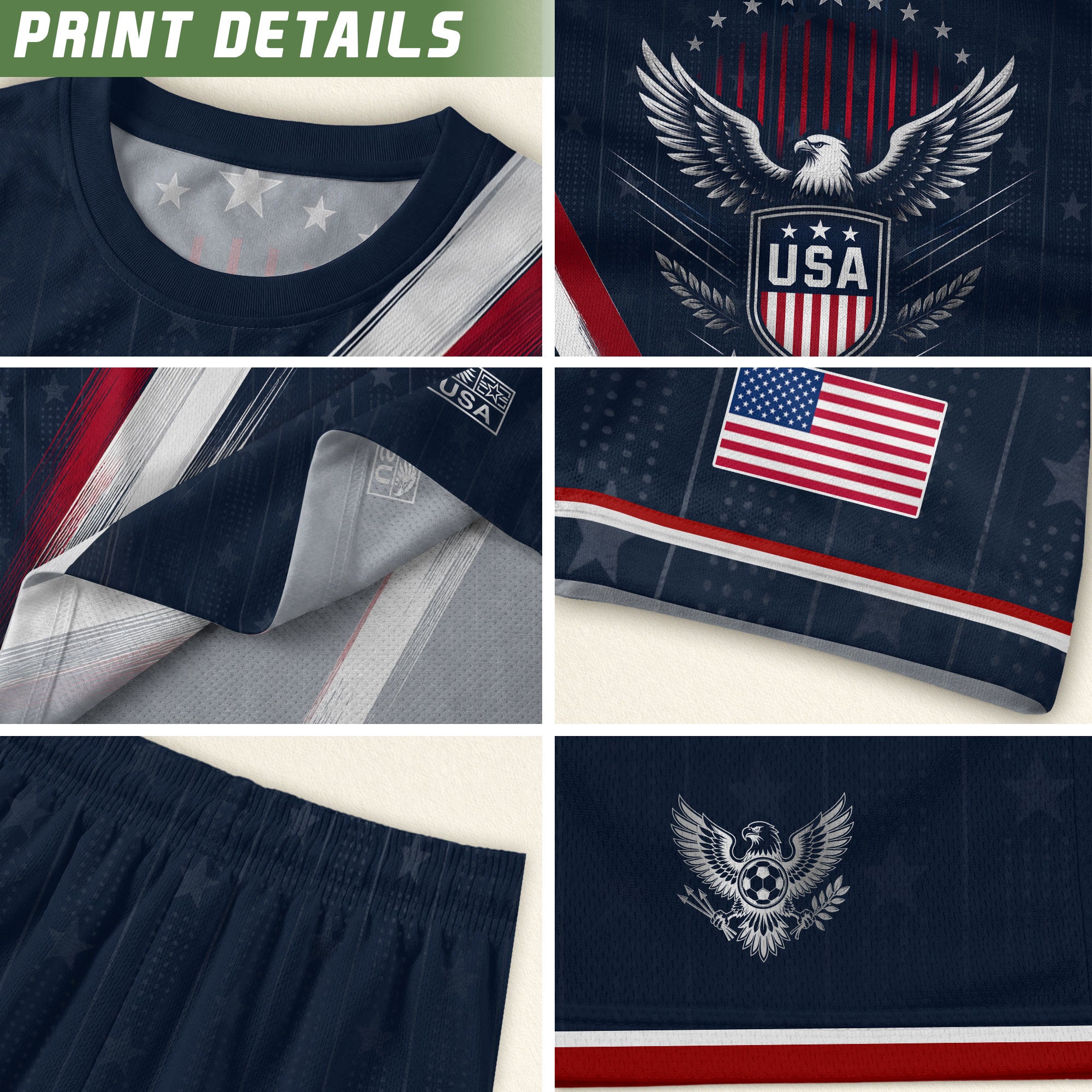 USA Soccer Jersey Adult Navy Patriotic Diagonal Sash Shirt United States Football Tee