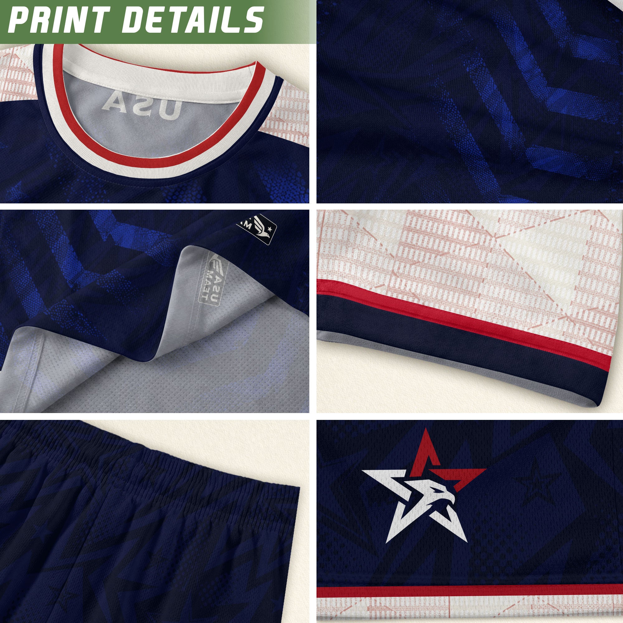 Adult USA Soccer Jersey Navy Blue Patriotic Big Chevron Graphic United States Fan Shirt