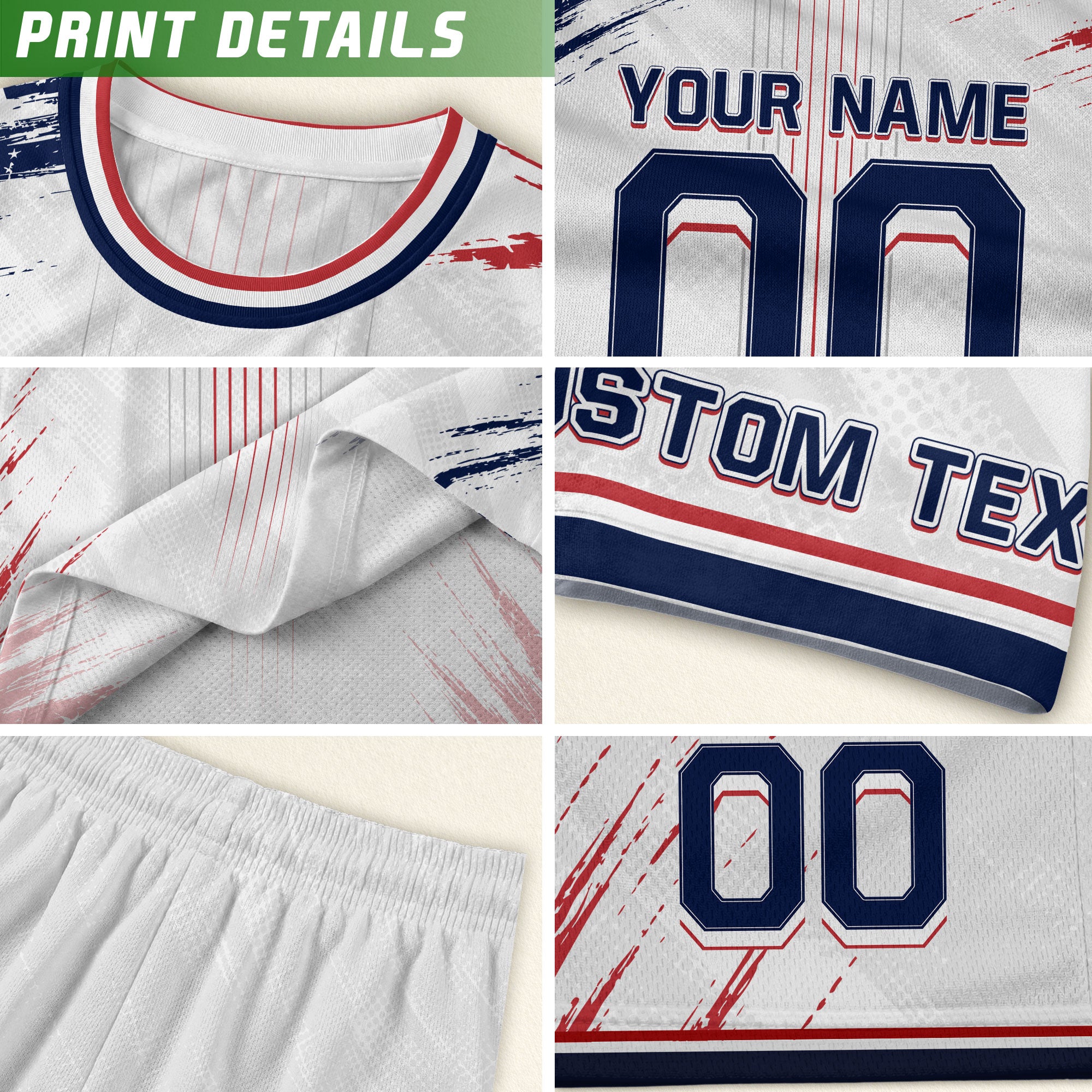 Custom Kids USA Soccer Jersey White Youth Distressed Flag Personalized Football Shirt